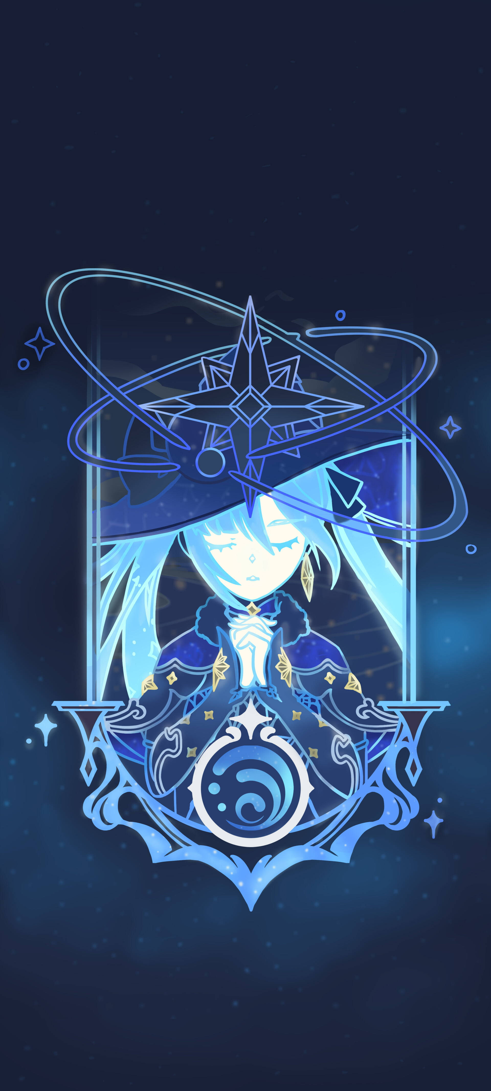 Mona rezando Genshin Impact Phone Fondos de pantalla