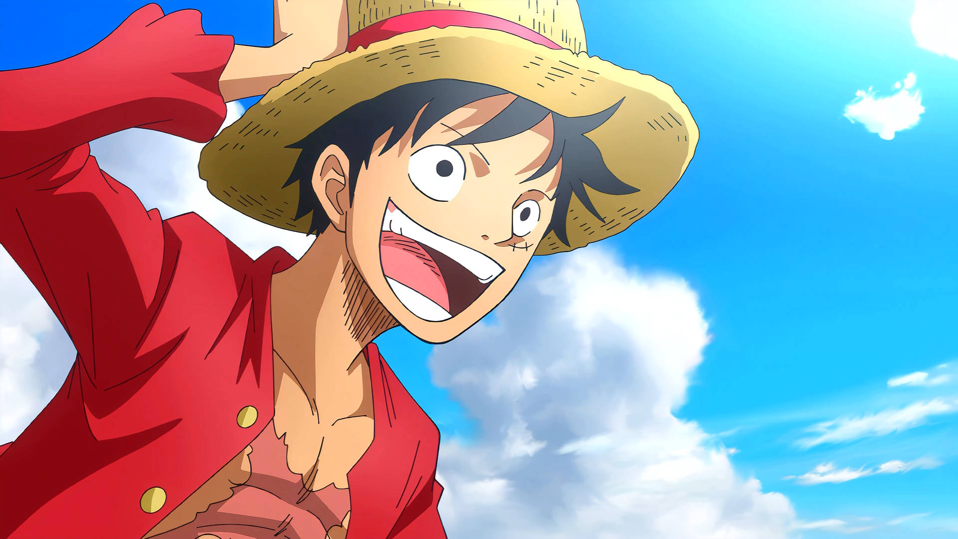 Monkey D. Luffy Sonrisa Bajo el Cielo Fondos de pantalla
