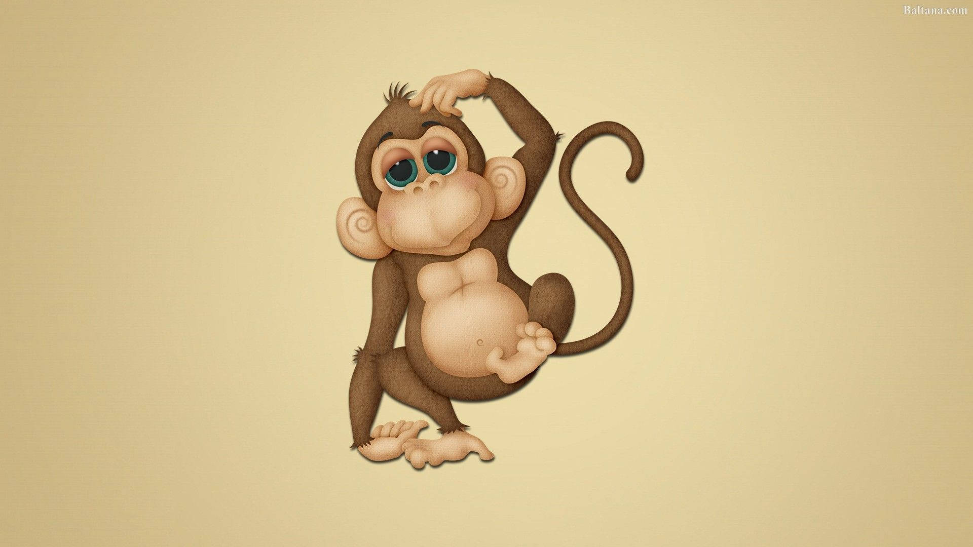Mono Lindo Rascándose la Cabeza Fondos de pantalla