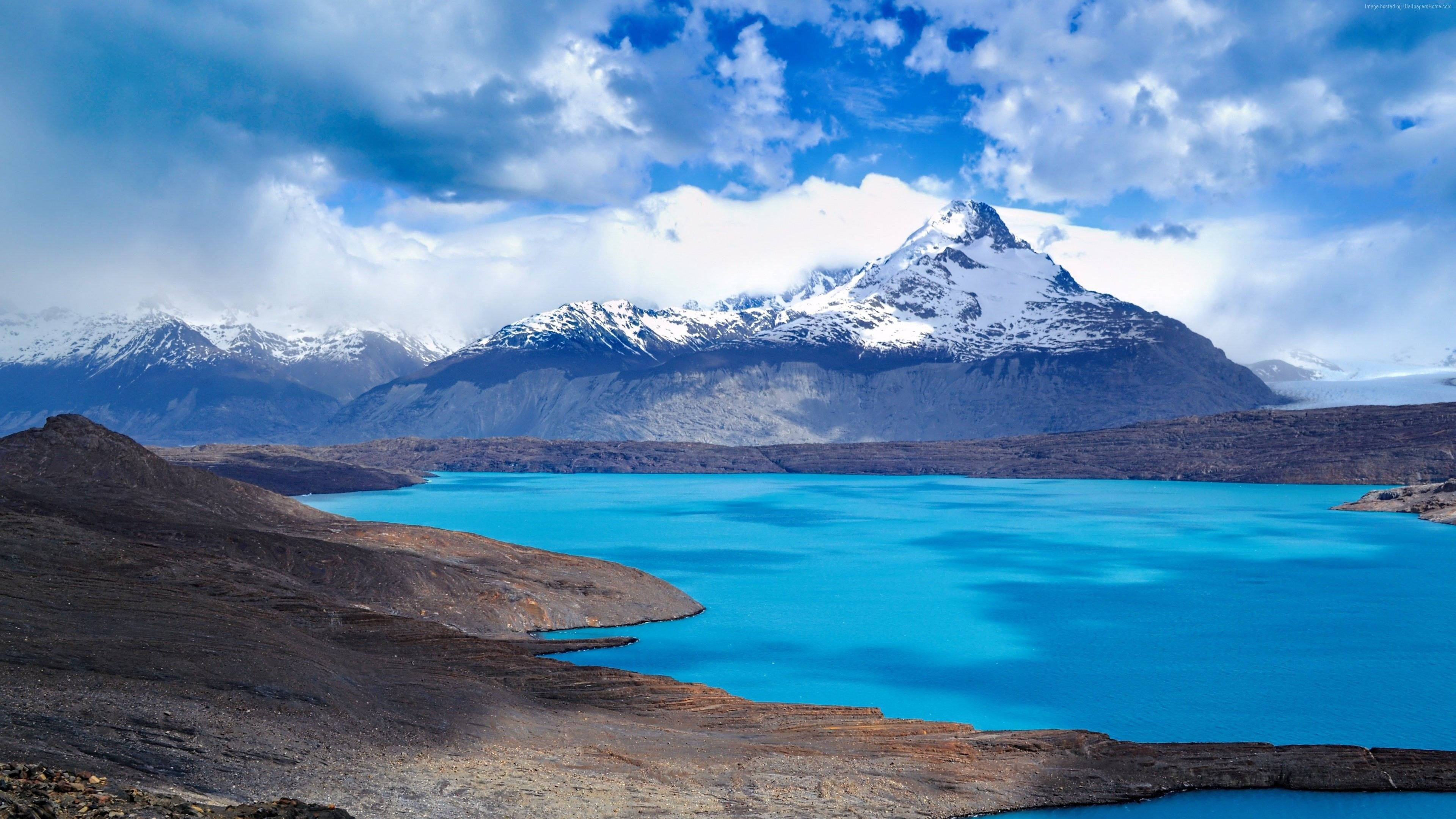 Montaña de la Naturaleza 4K y Aguas Azules Fondos de pantalla