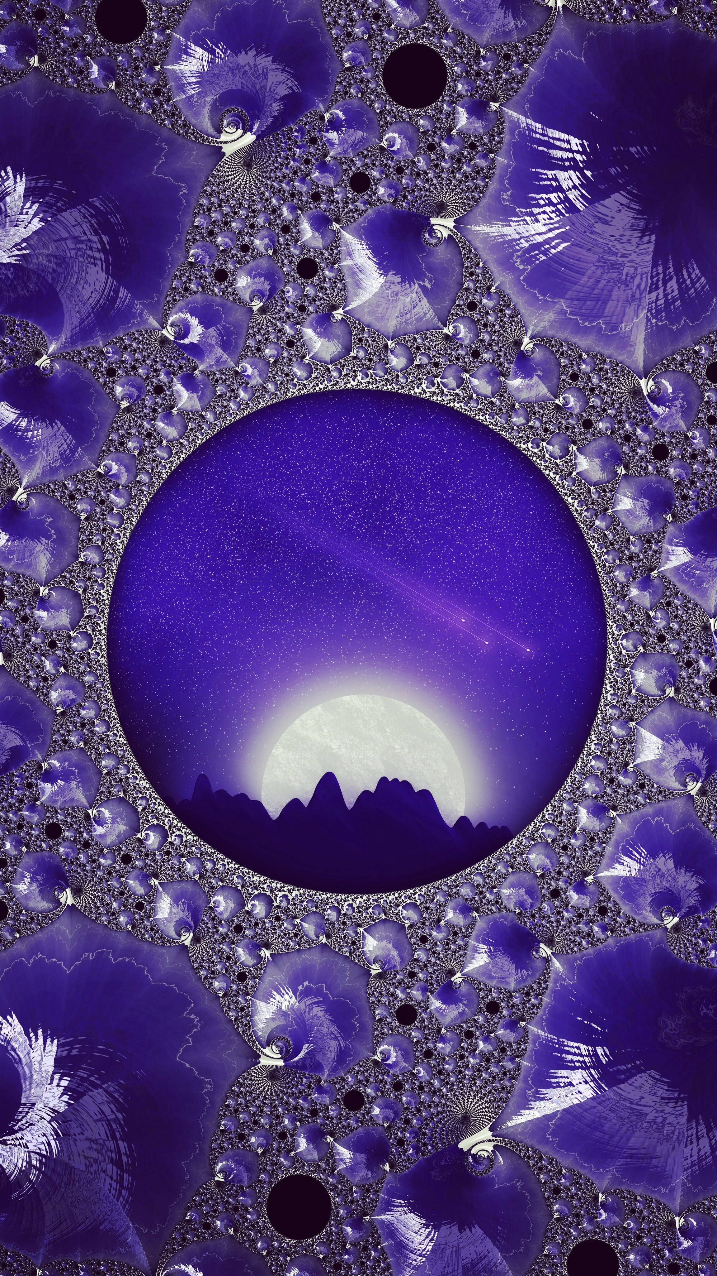 Montaña Luna Estética Púrpura Oscuro Fondos de pantalla