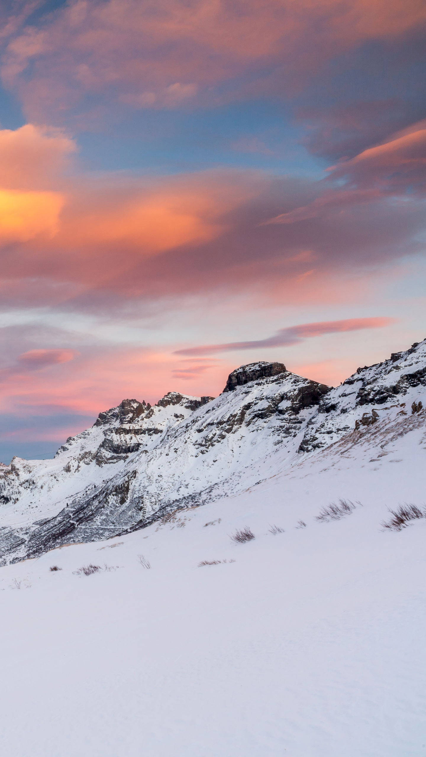 Montaña Nevada de Invierno para Teléfono Fondos de pantalla