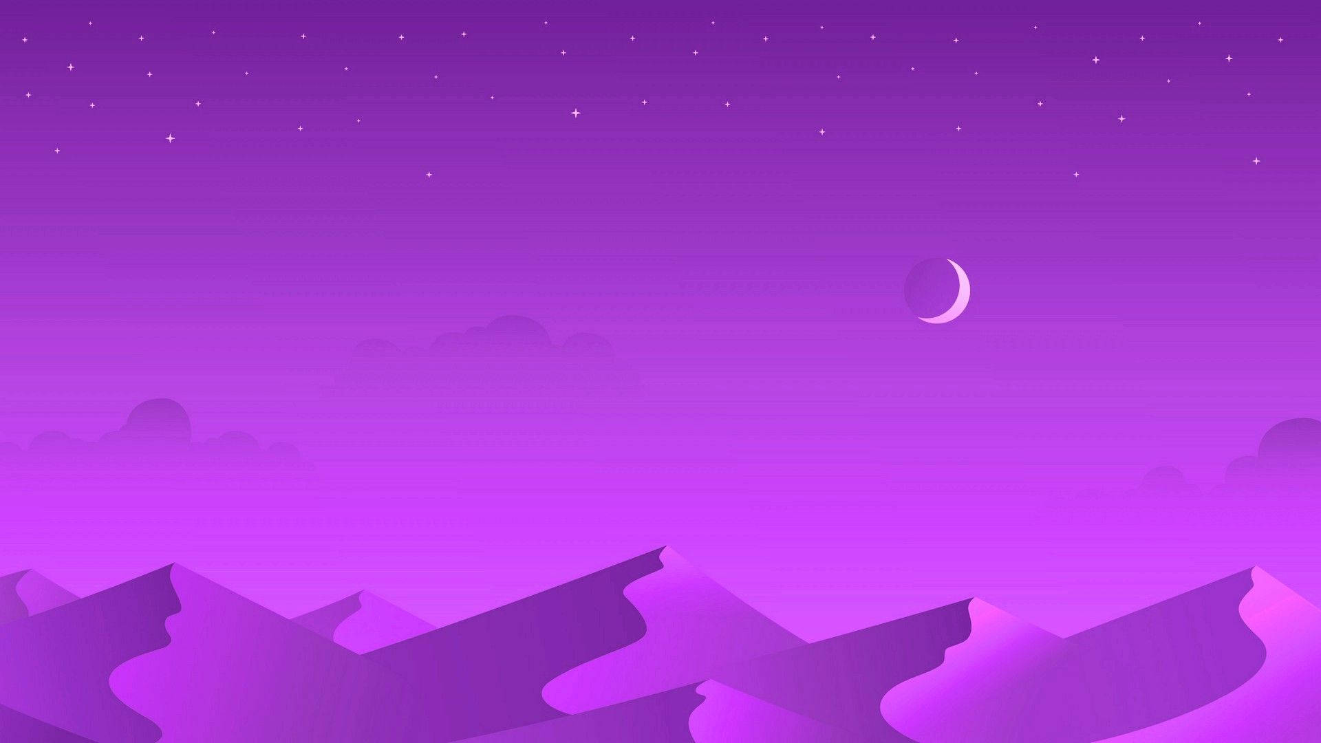 Montaña Púrpura con Luna Estética Fondos de pantalla