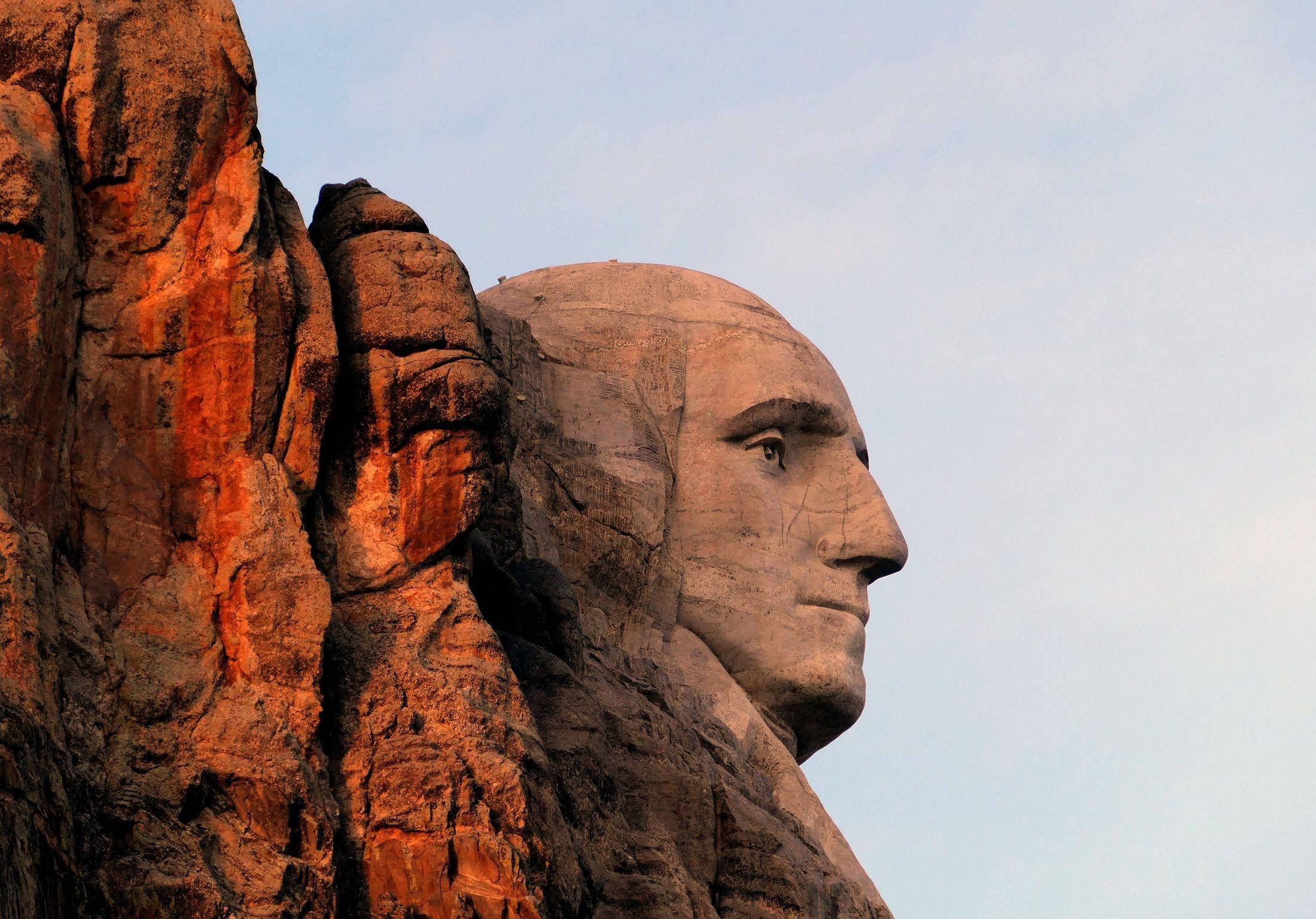 Monte Rushmore Abraham Lincoln en la hora dorada Fondos de pantalla