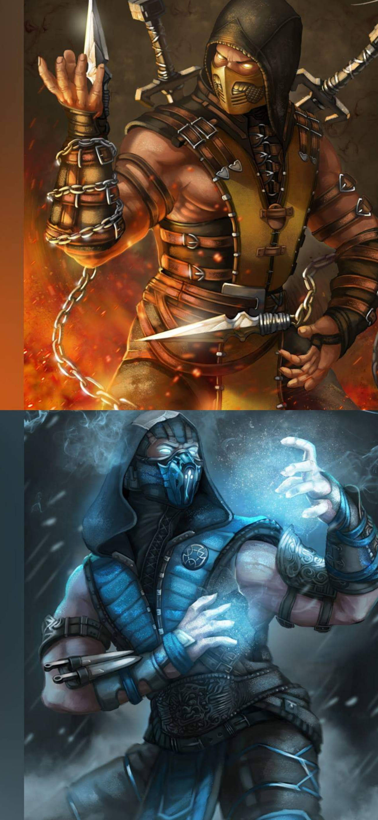 Mortal Kombat Scorpion vs Sub Zero Phone Fondos de pantalla