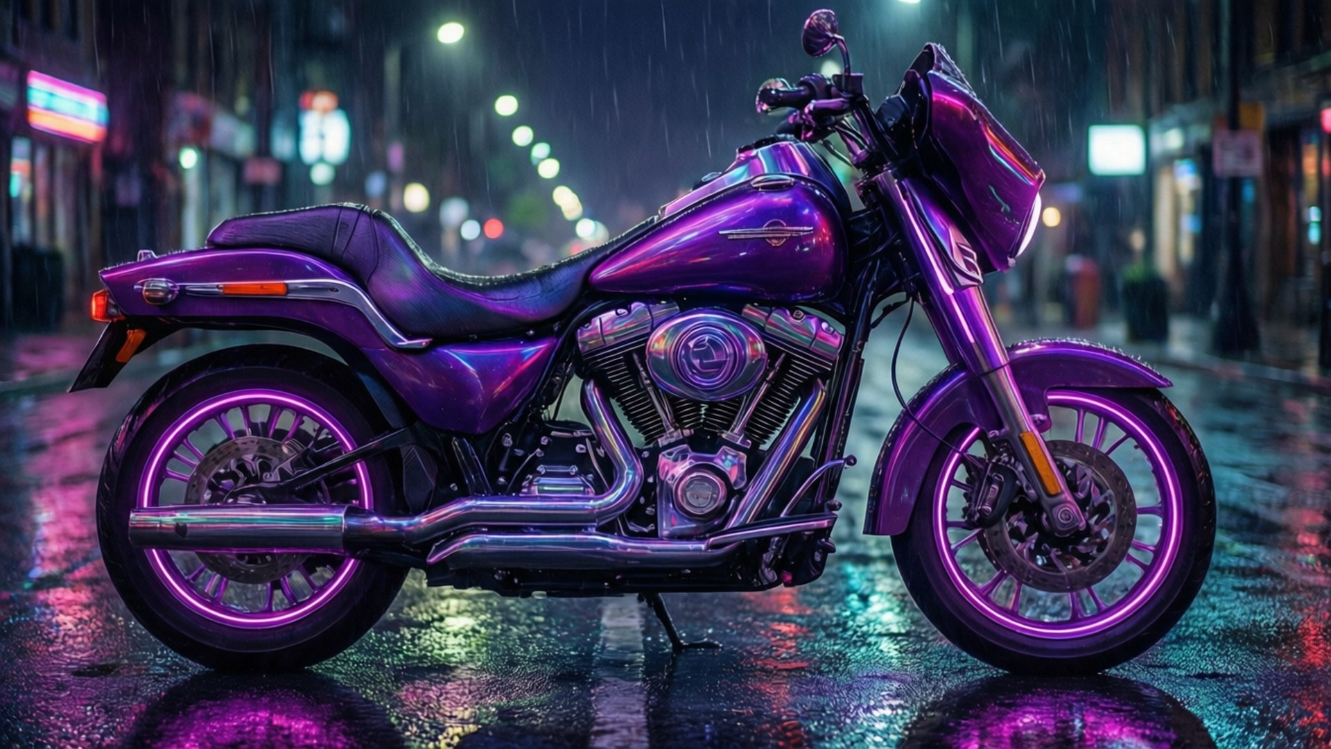 Moto de neón púrpura Fondos de pantalla