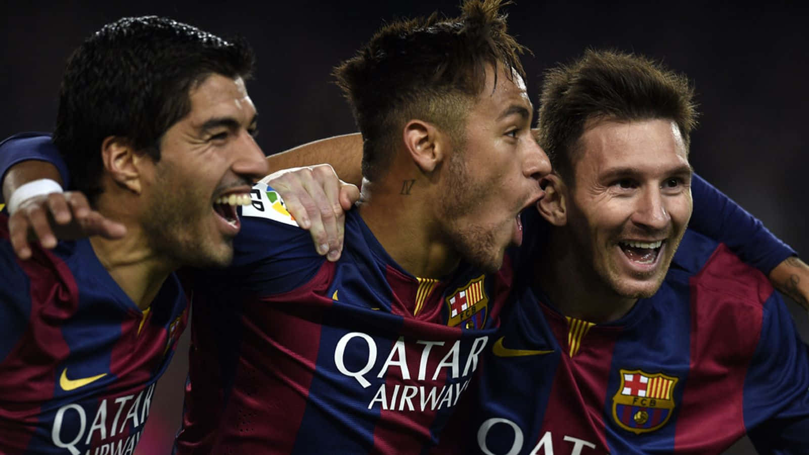 MSN Trío con Neymar Mirando de Lado Fondos de pantalla