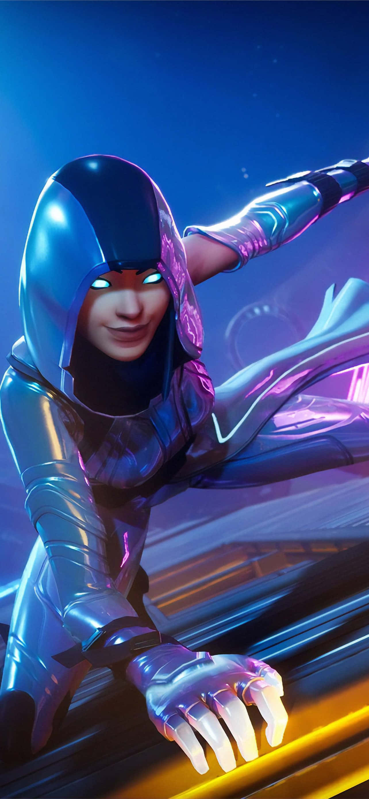 Muestra tu fuerza y valentía en el juego con el icónico aspecto de Raven Fortnite. Fondos de pantalla