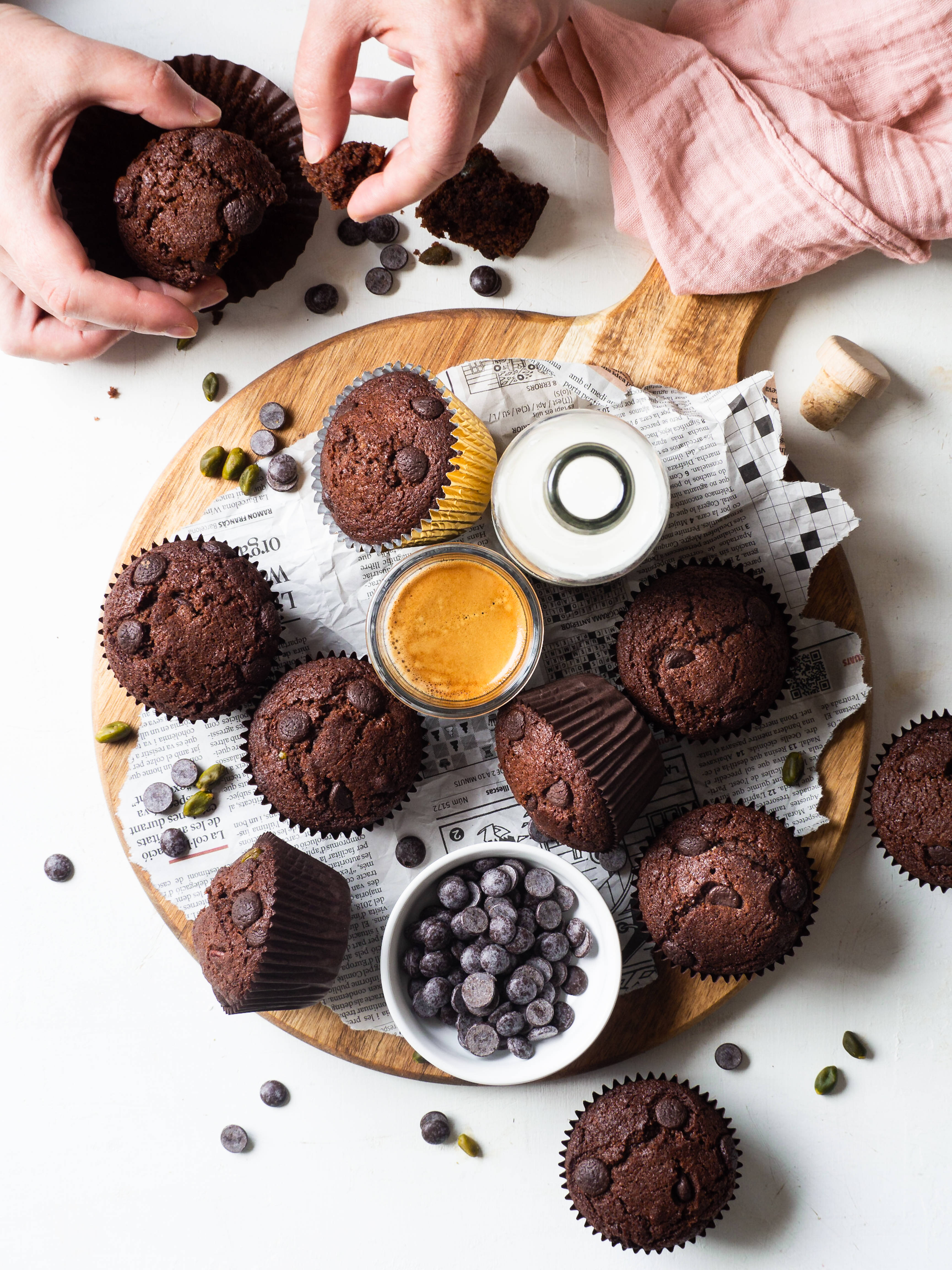 Muffins variados con chispas de chocolate Fondos de pantalla
