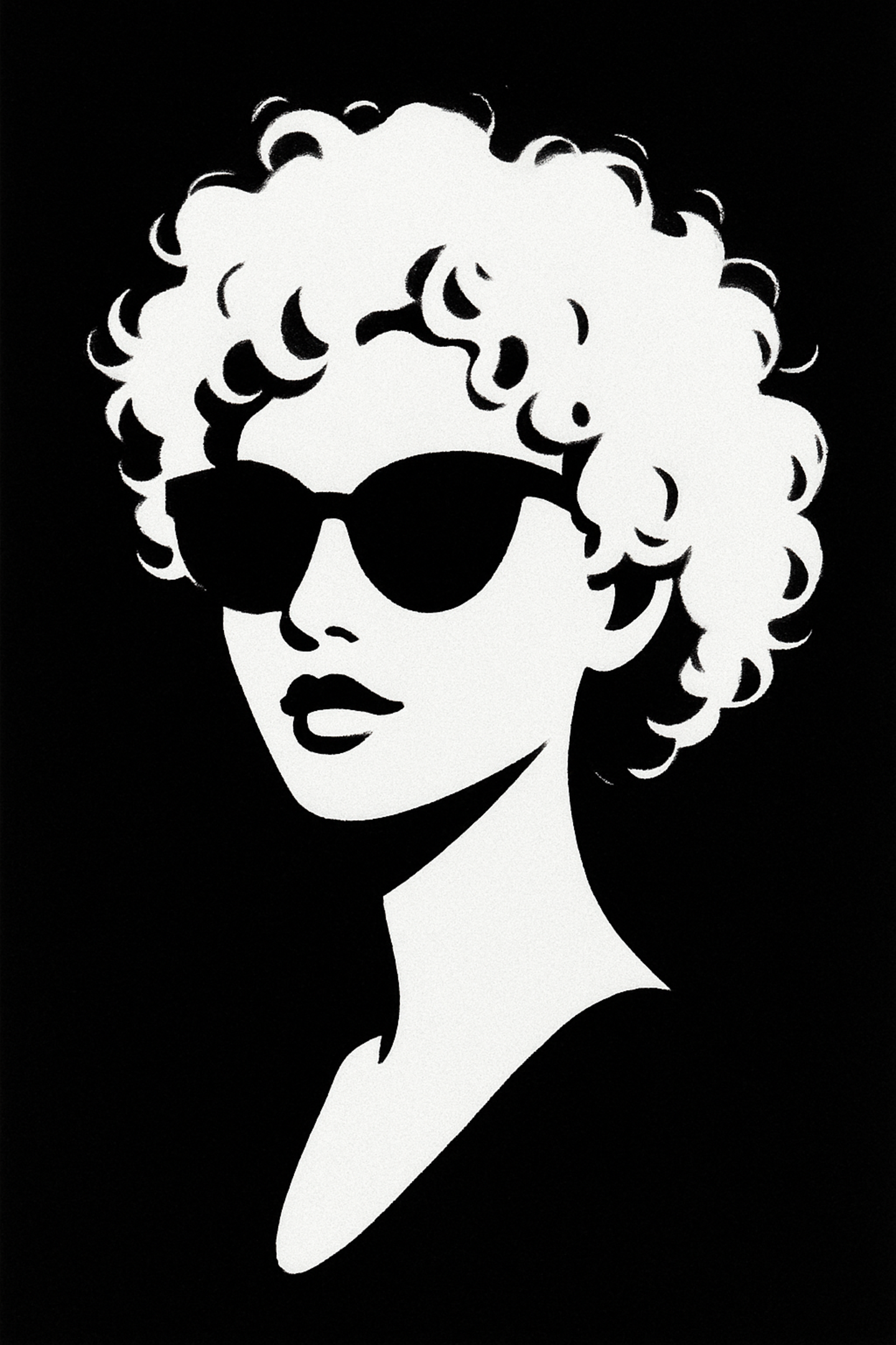 Mujer de Cabello Rizado con Lentes de Sol Fondos de pantalla