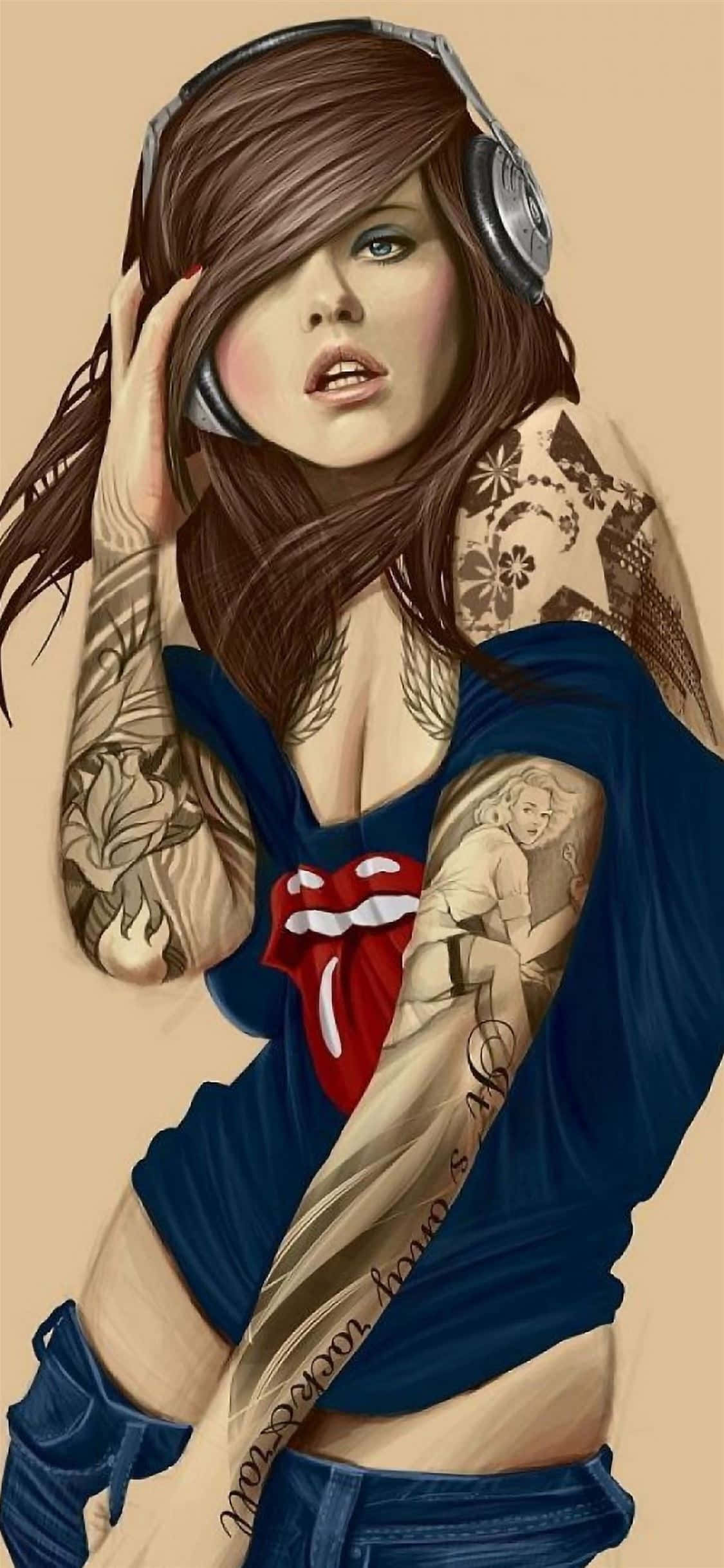 Mujer Provocativa en una Obra de Arte Fondos de pantalla