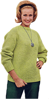 Mujer Sonriente Vintage con Suéter Verde Fondos de pantalla