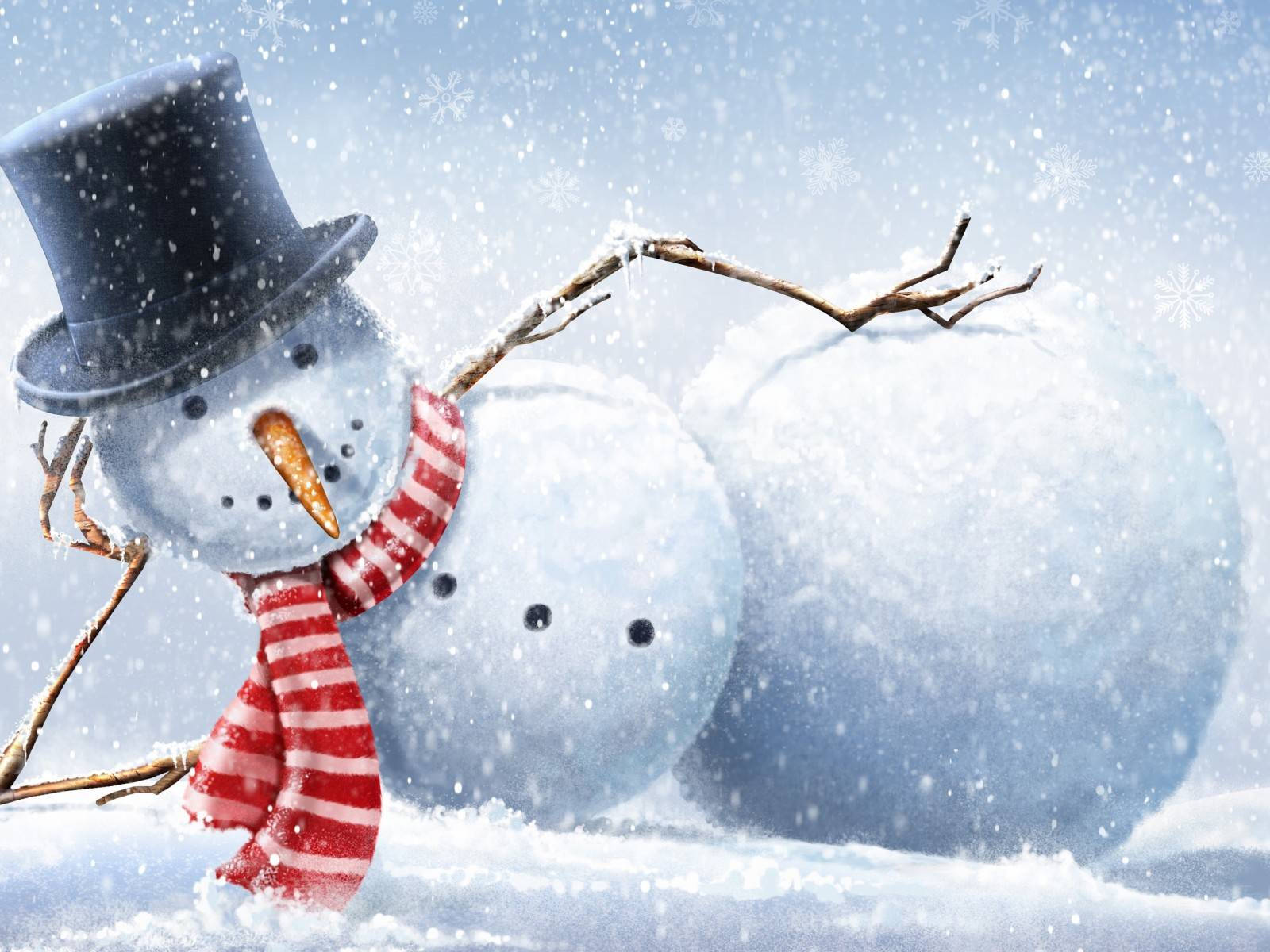 Muñeco de nieve acostado divertido Navidad Fondos de pantalla