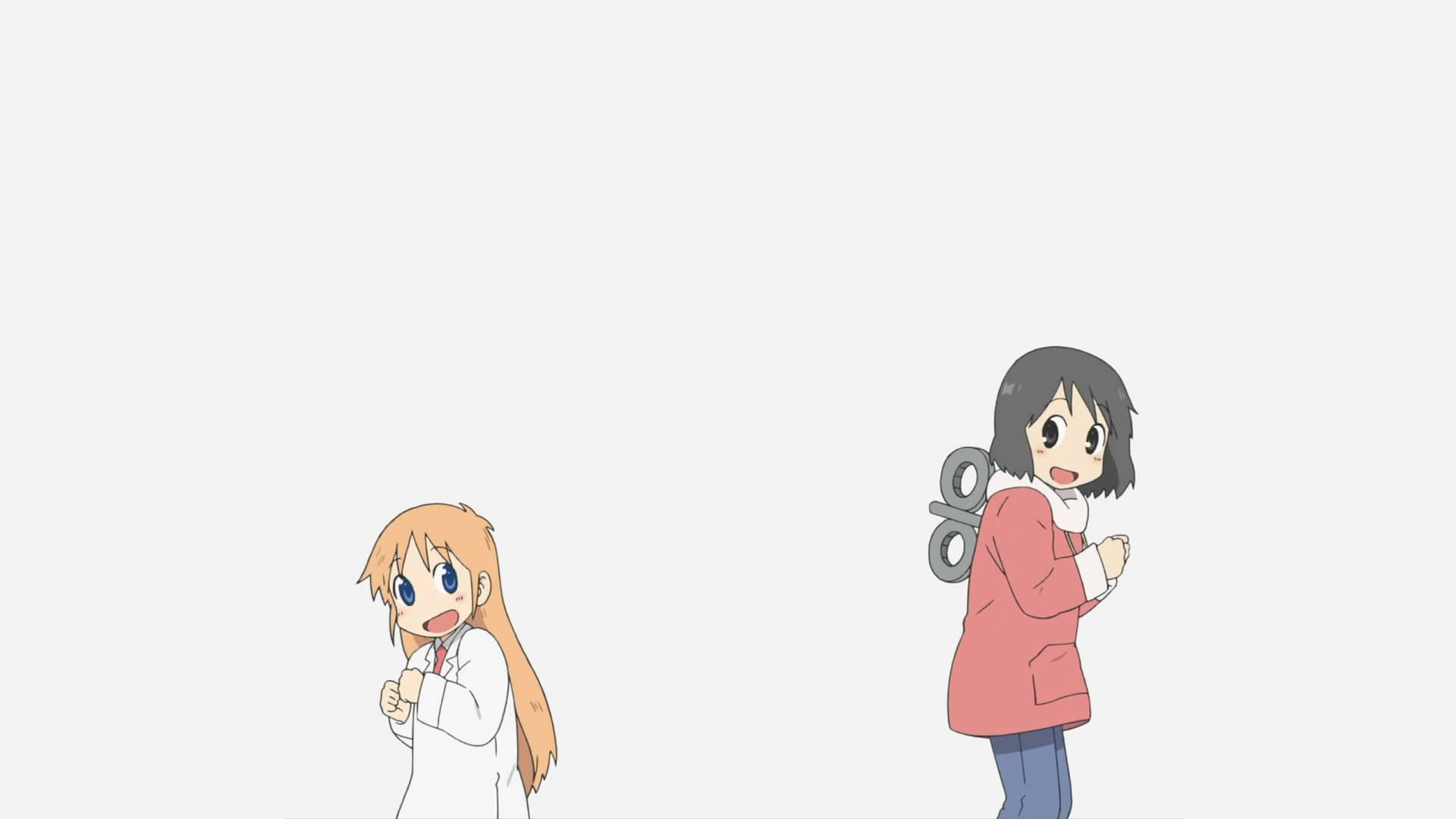 Nano y Hakase de Nichijou bailando Fondos de pantalla