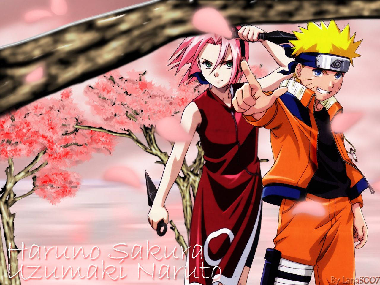 Naruto Anime Sakura Poderoso Dúo Fondos de pantalla