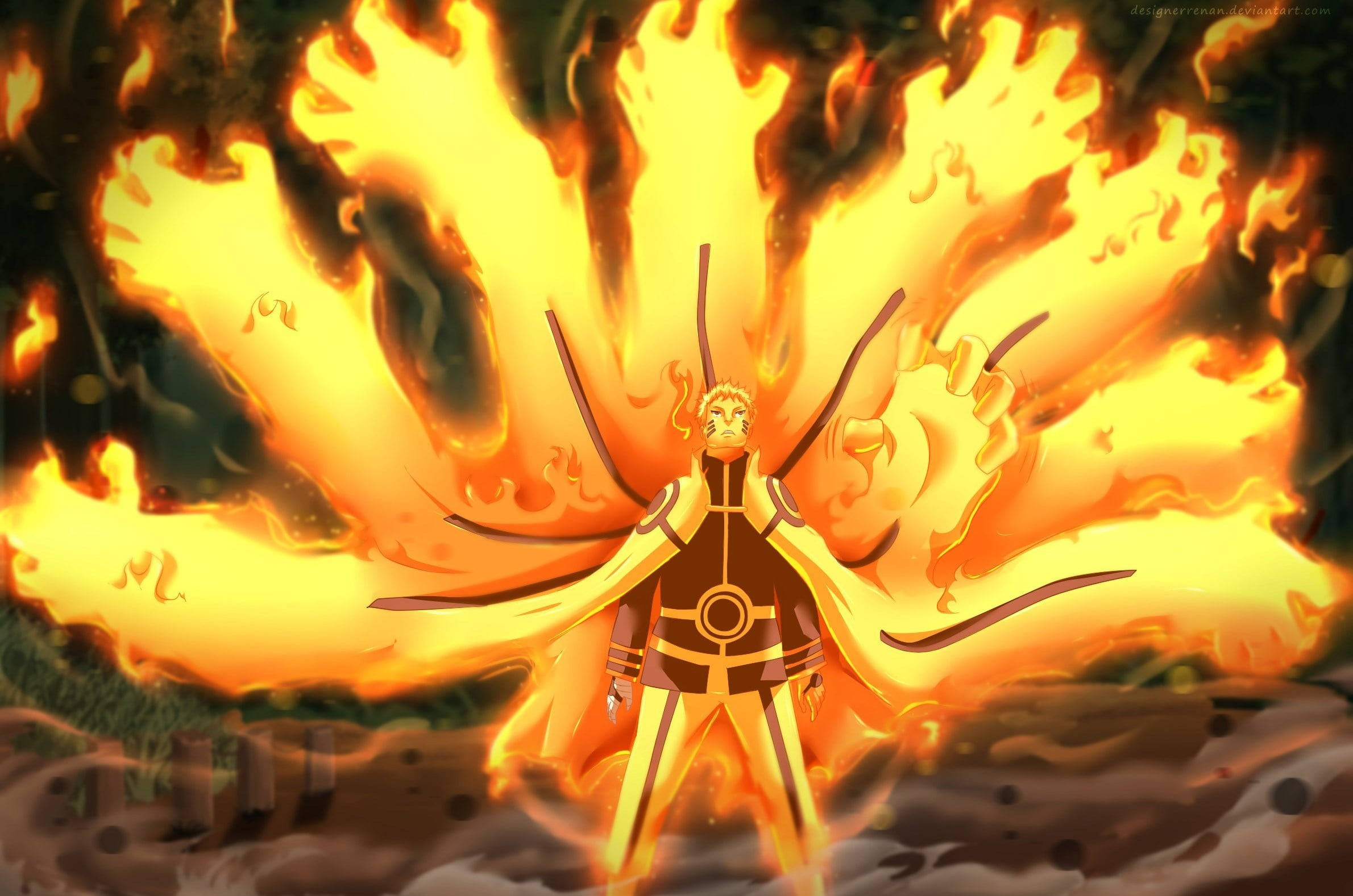 Naruto Brazos Llameantes en Vivo Fondos de pantalla