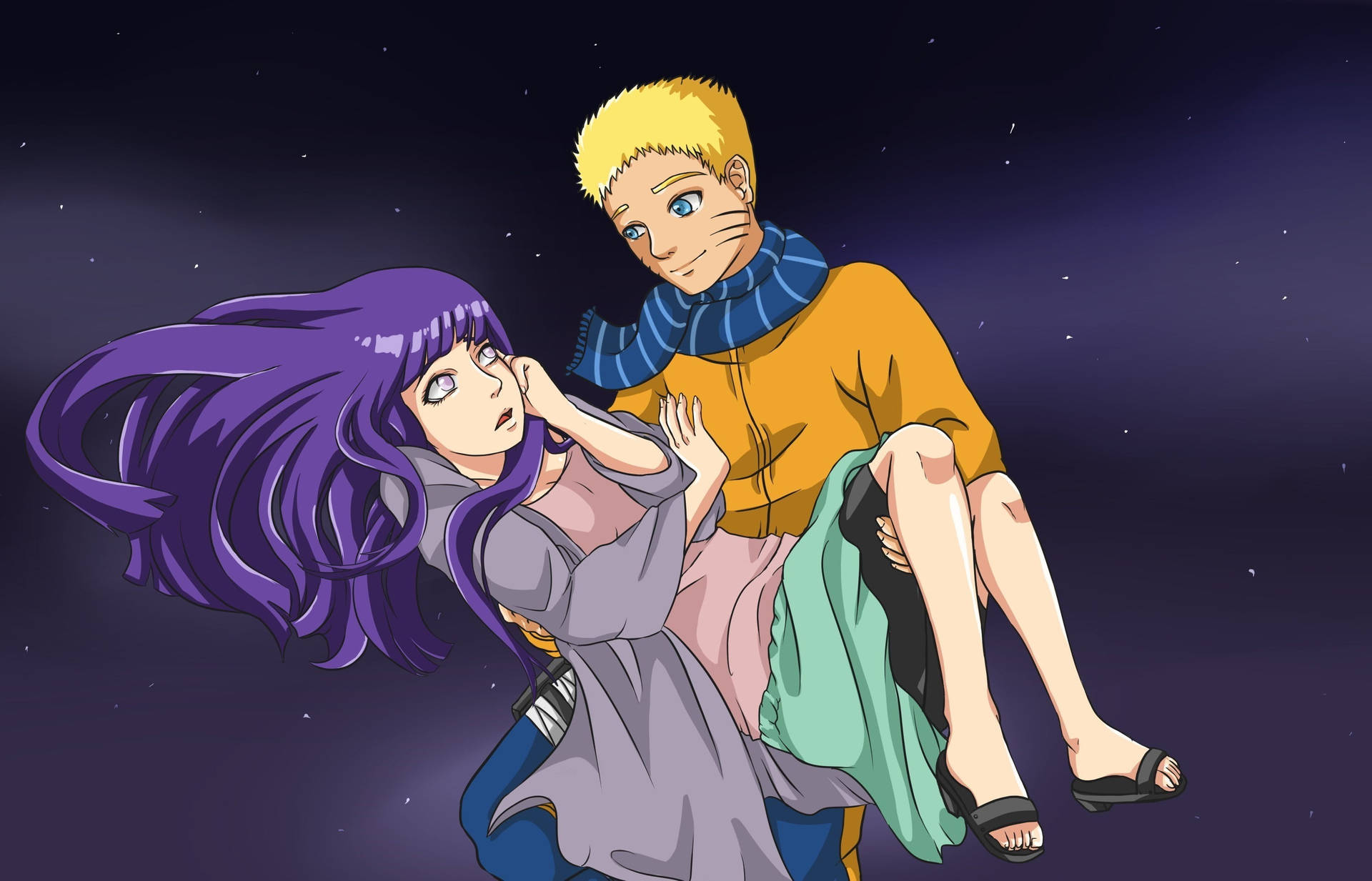 Naruto cargando a Hinata en vivo