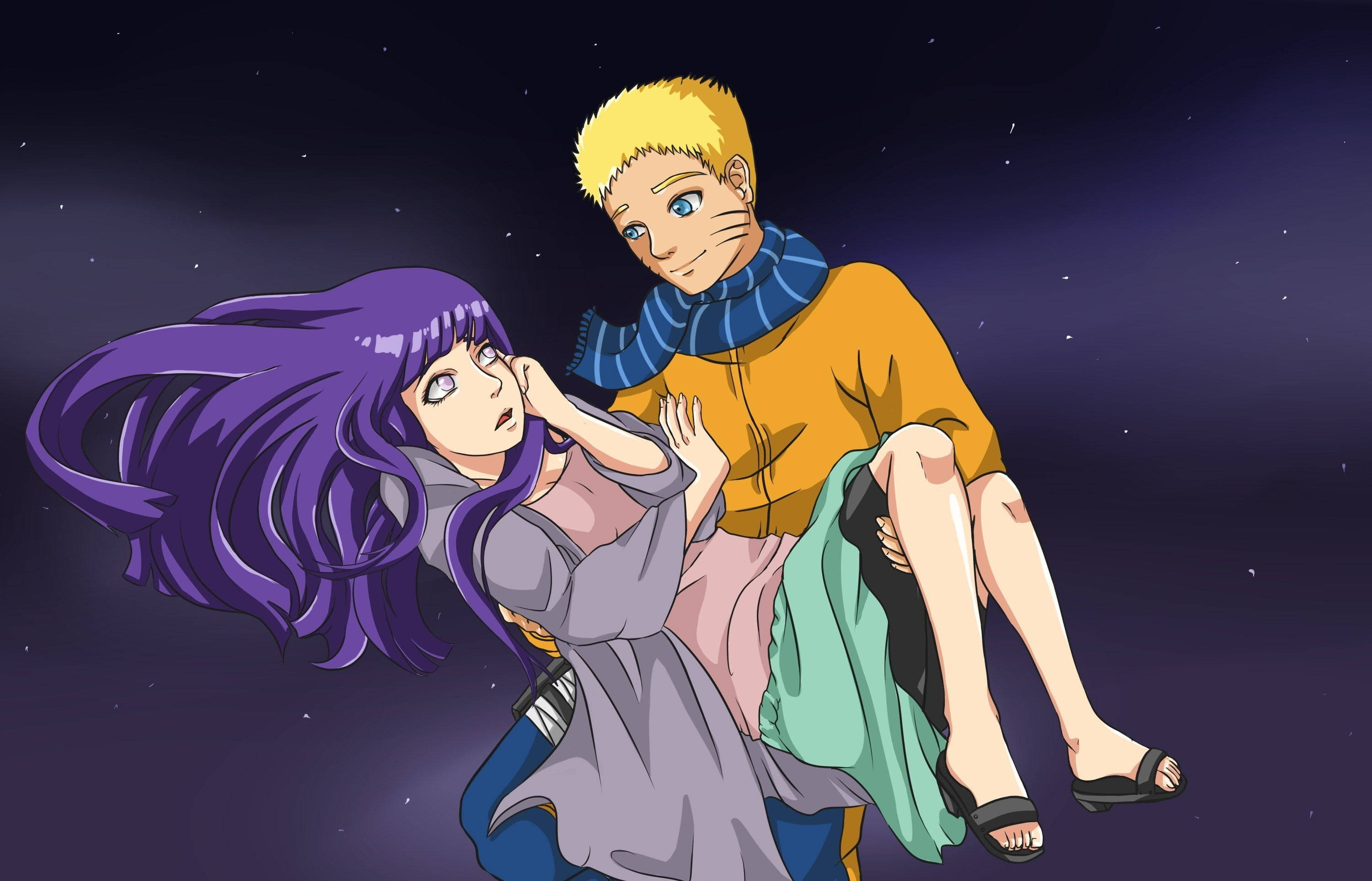 Naruto cargando a Hinata en vivo Fondos de pantalla