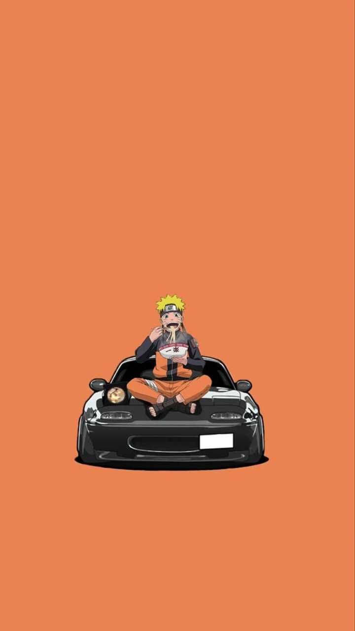 Naruto comiendo en un coche anime Fondos de pantalla
