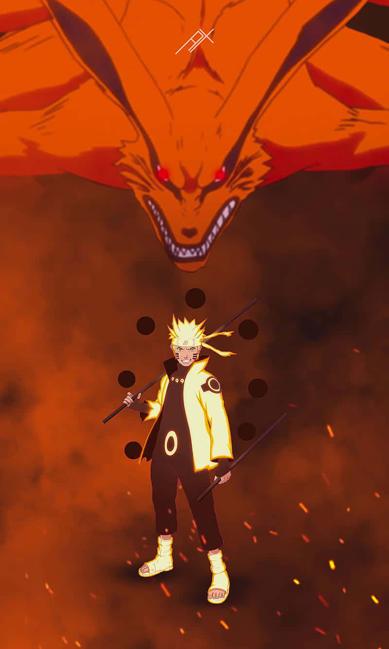 Naruto con Kurama Naranja Anime Fondos de pantalla