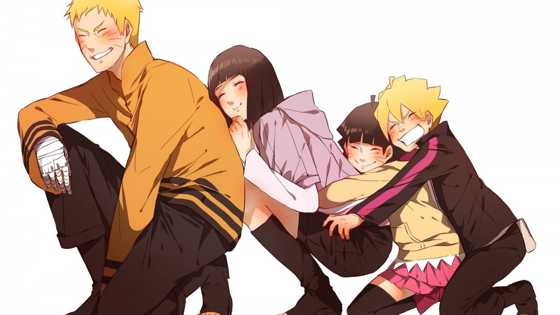 Naruto e Hinata con sus hijos Fondos de pantalla