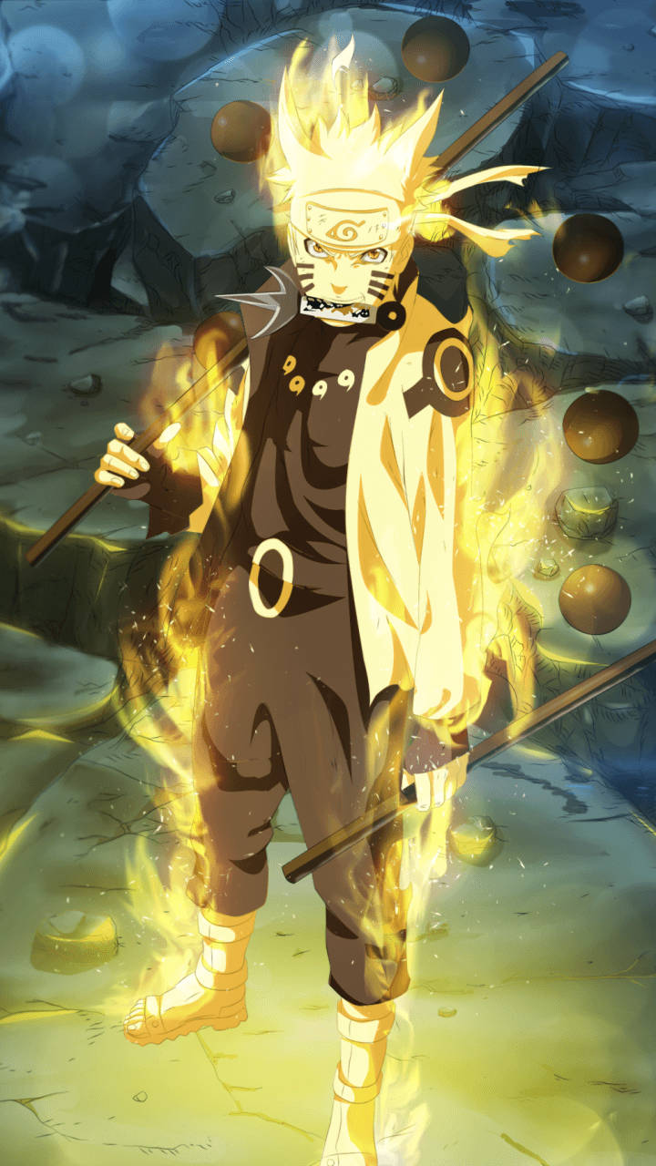Naruto en llamas en el teléfono Fondos de pantalla