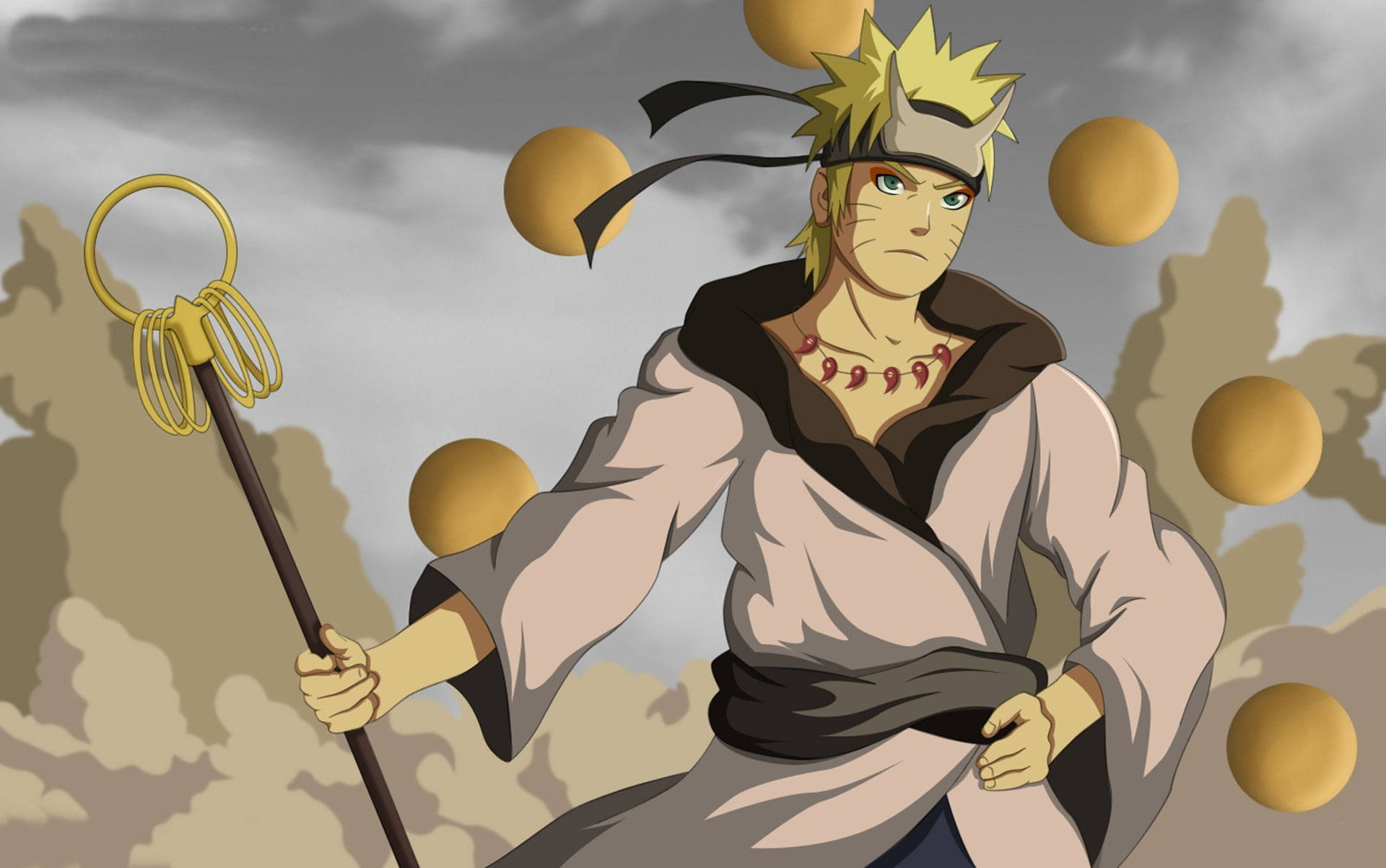 Naruto en vivo sosteniendo un Shakujo Fondos de pantalla