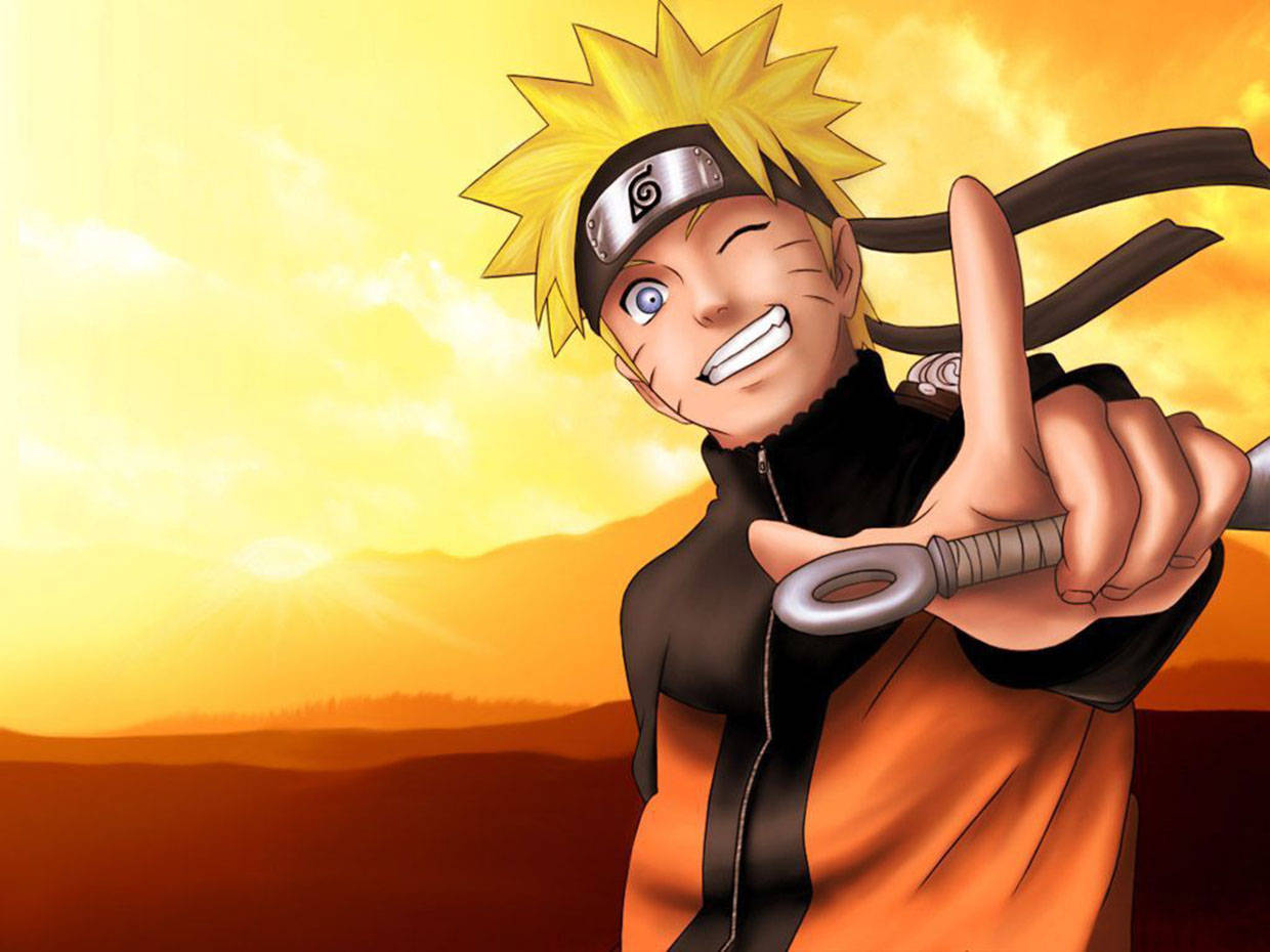 Naruto lindo sonriendo con picardía Fondos de pantalla