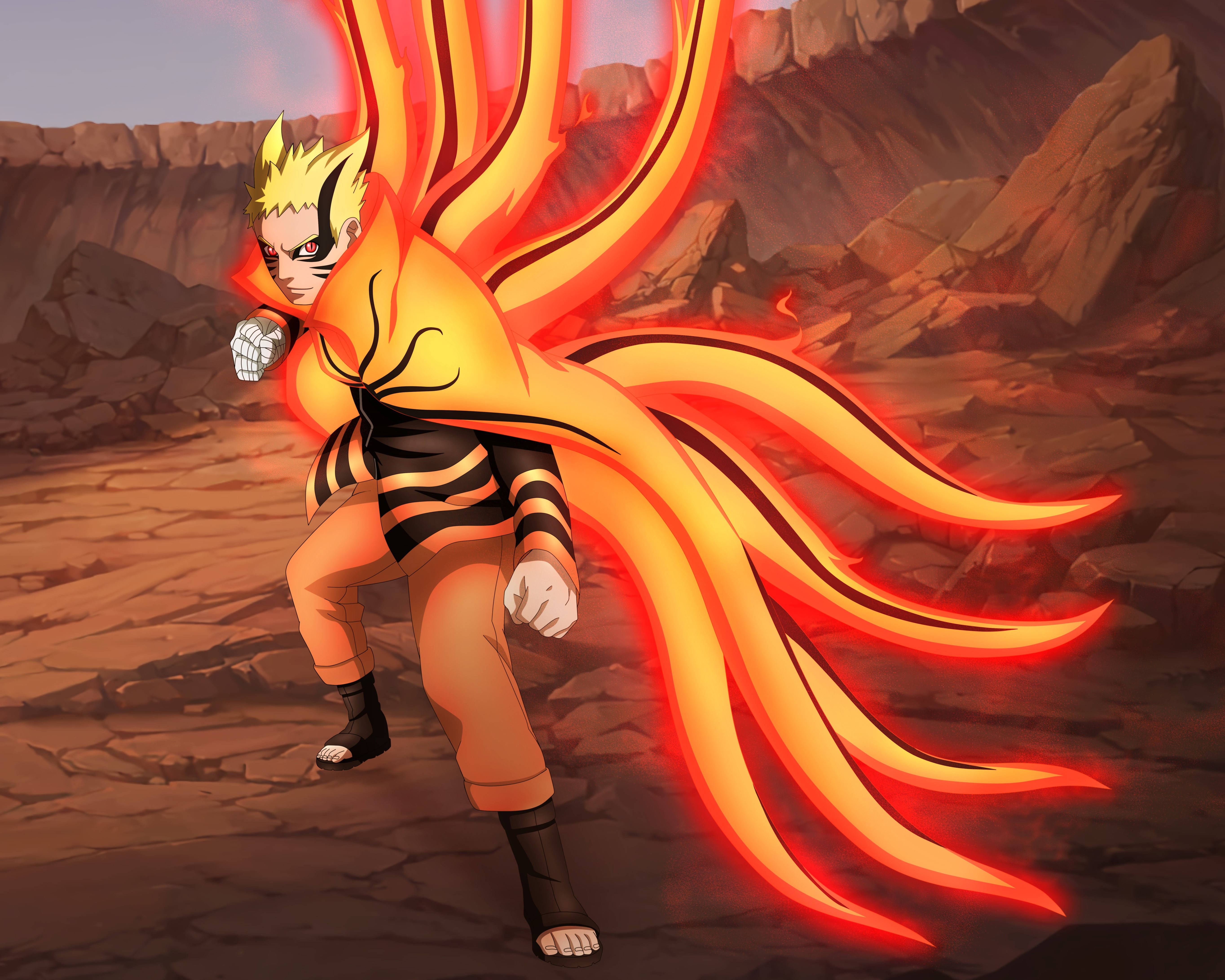 Naruto Modo Barión en el Campo de Batalla Fondos de pantalla