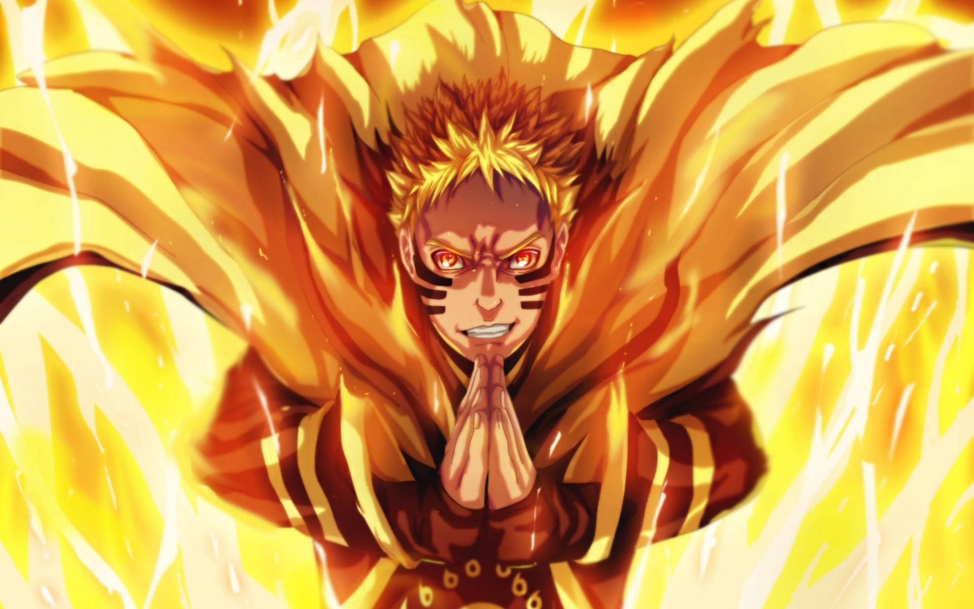 Naruto Modo Barión Llamas Amarillas Fondos de pantalla