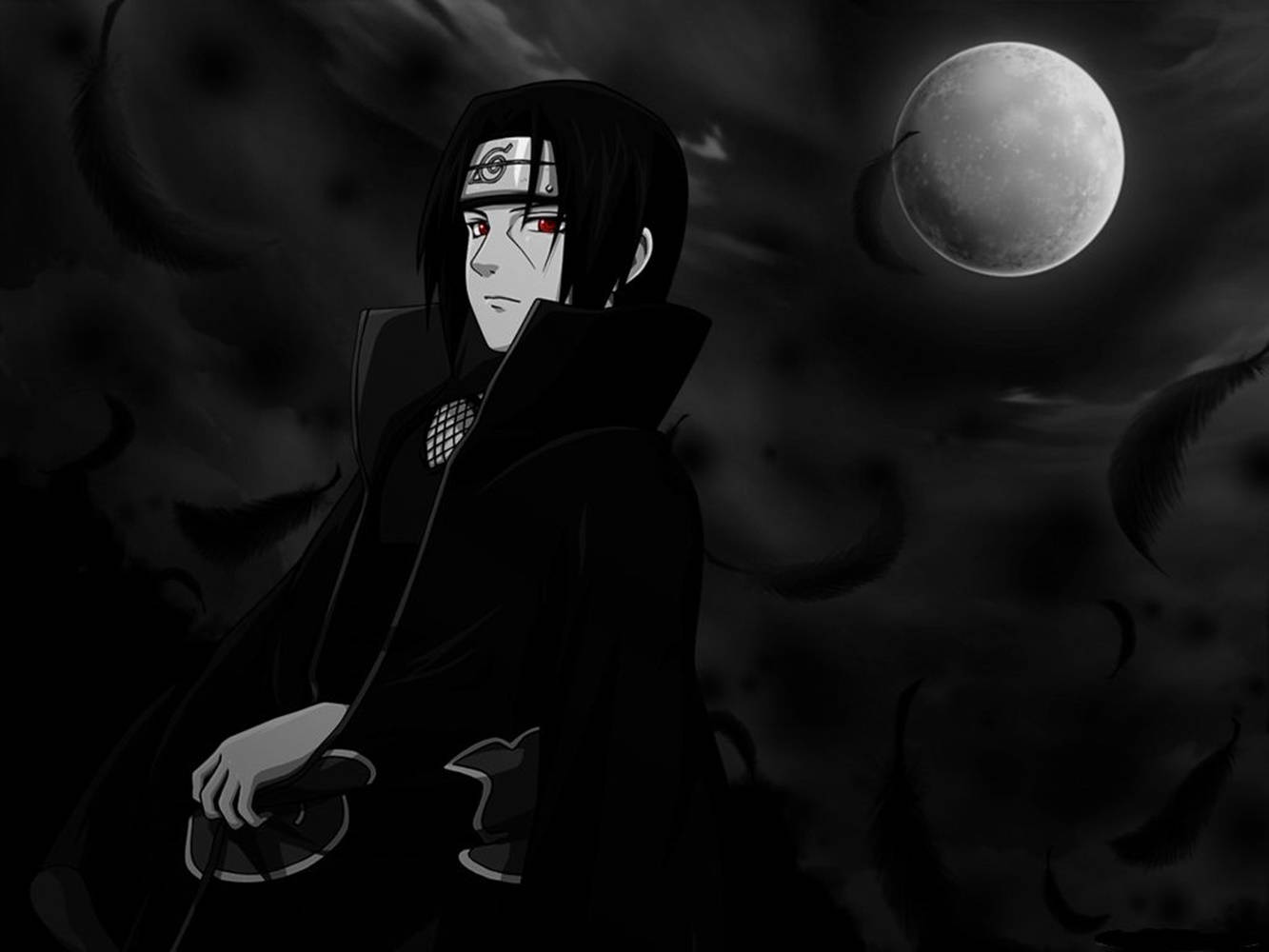 Naruto Negro Uchiha Itachi Ojos Sharingan Brillantes Fondos de pantalla