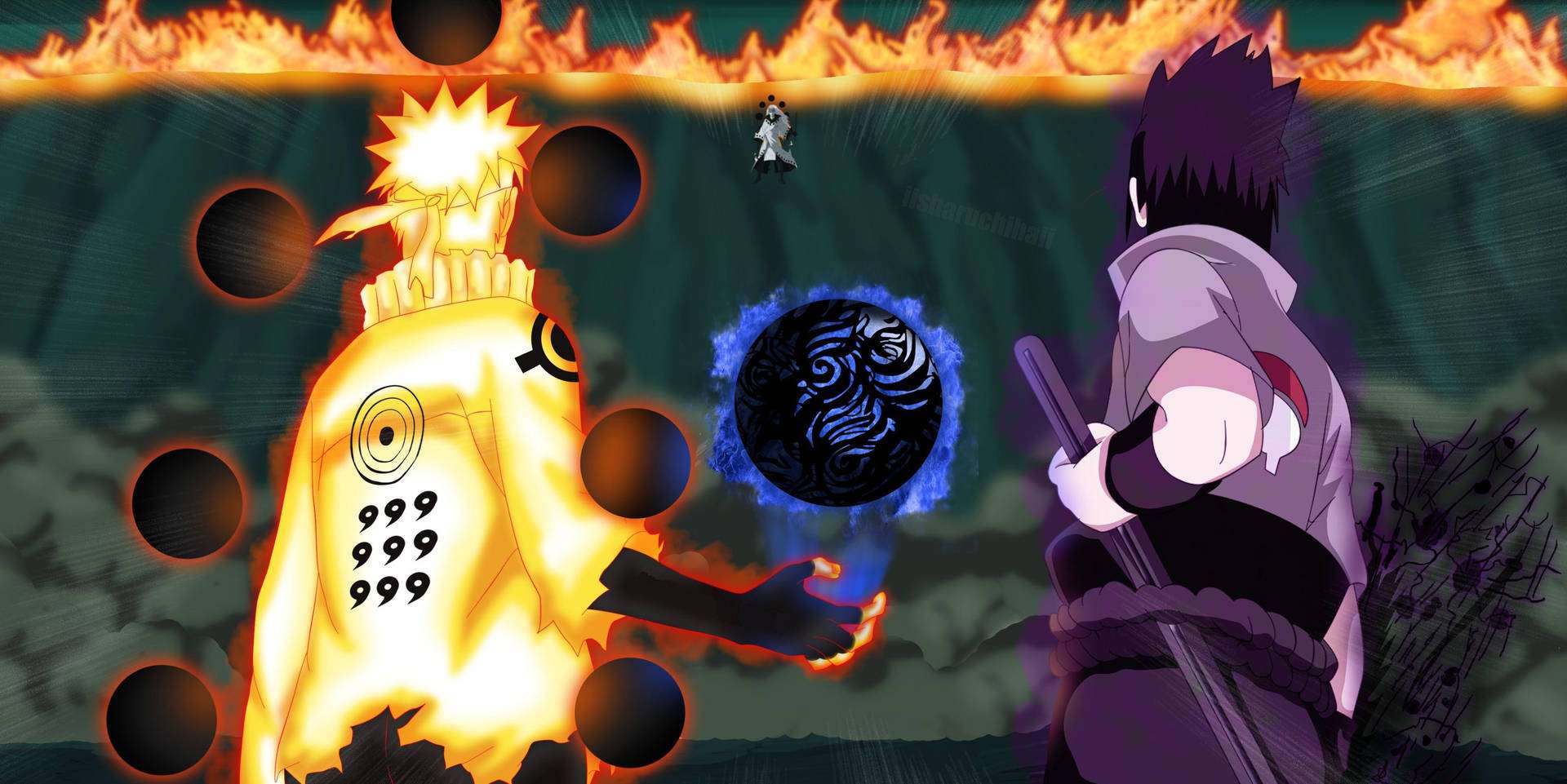 Naruto se enfrenta a Uchiha Madara en una de las batallas más icónicas de Naruto Shippuden Fondos de pantalla