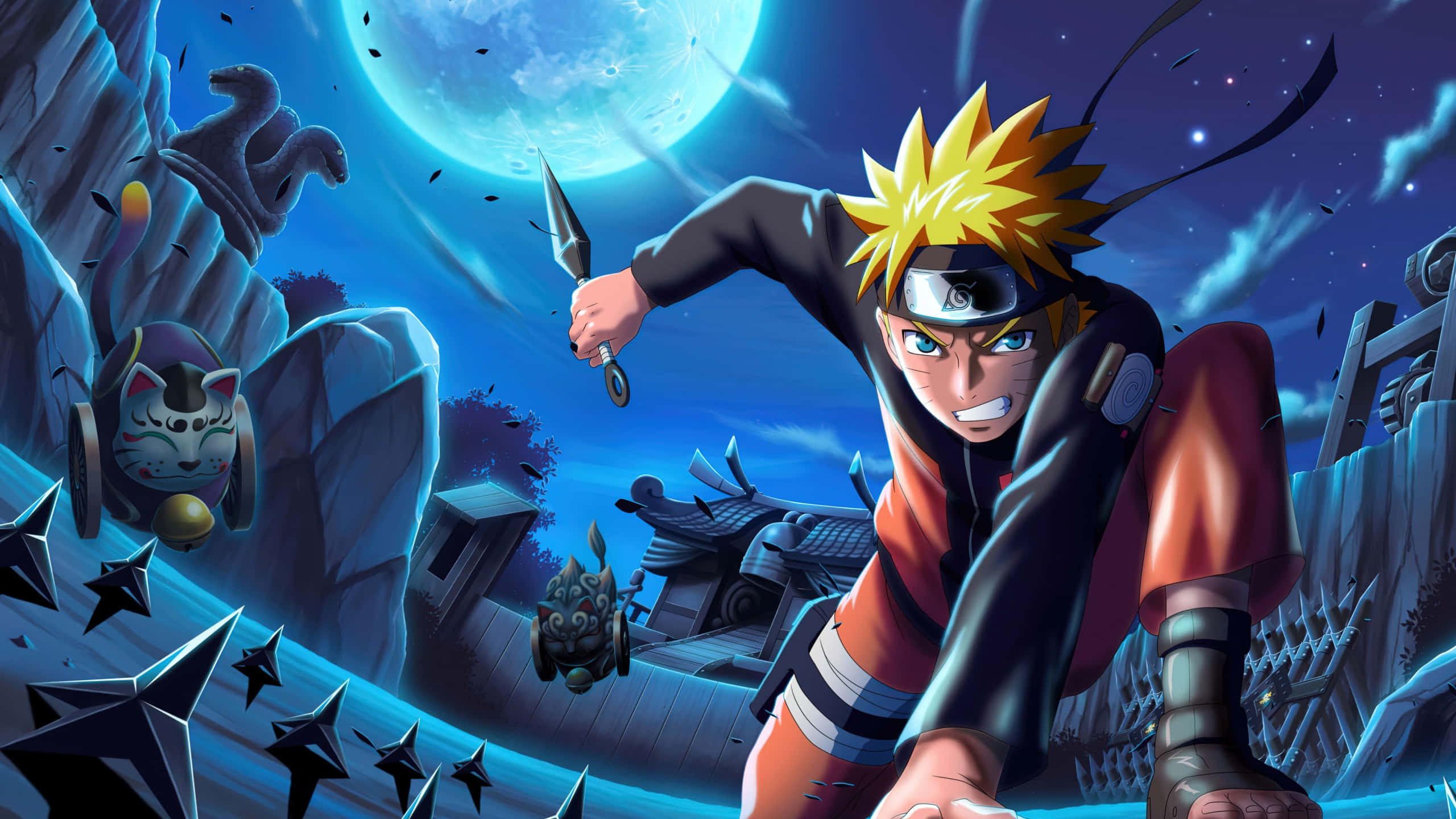 Naruto Uzumaki 4K peleando de noche Fondos de pantalla