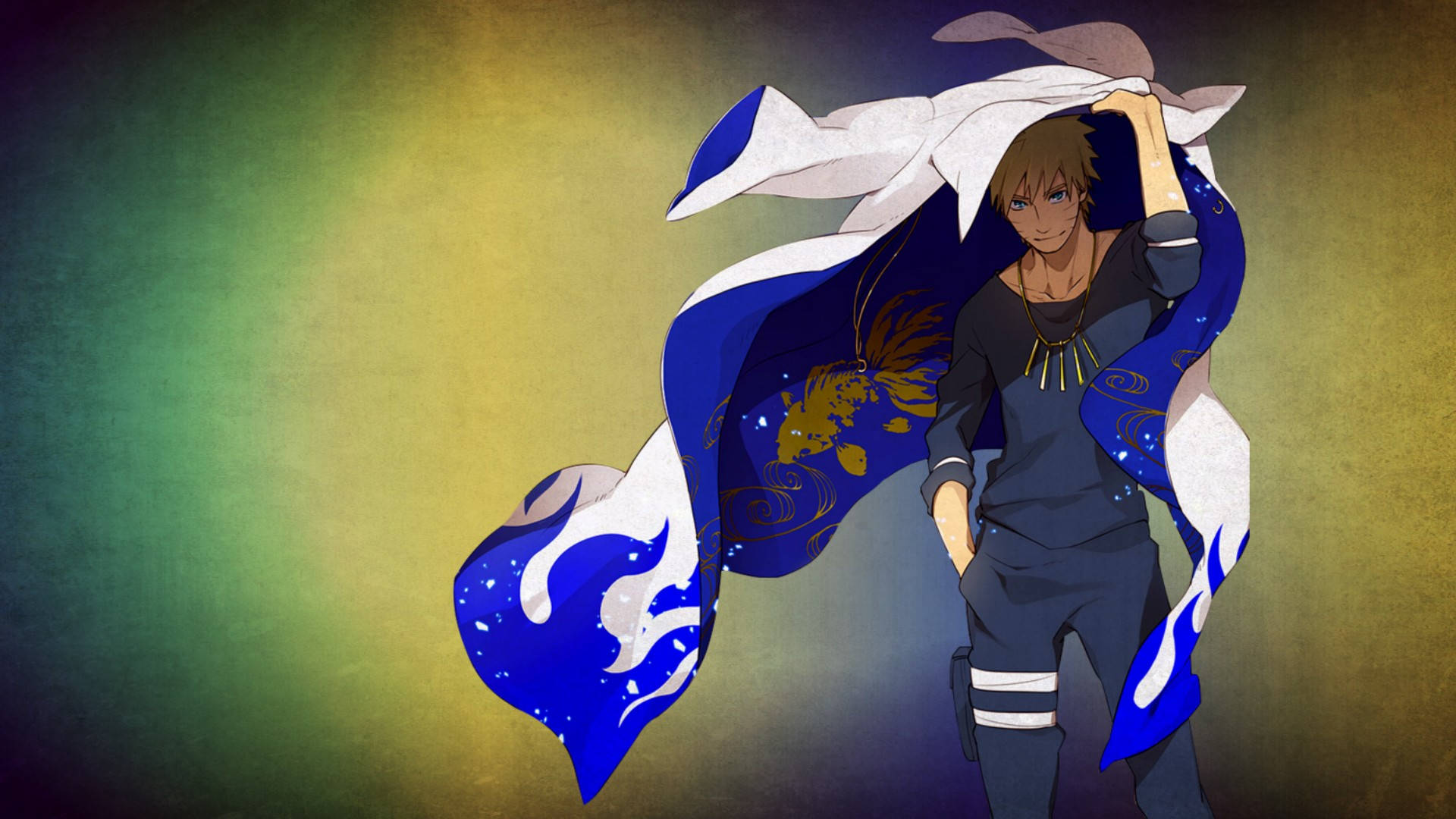 Naruto Uzumaki Capa Azul de Hokage Fondos de pantalla