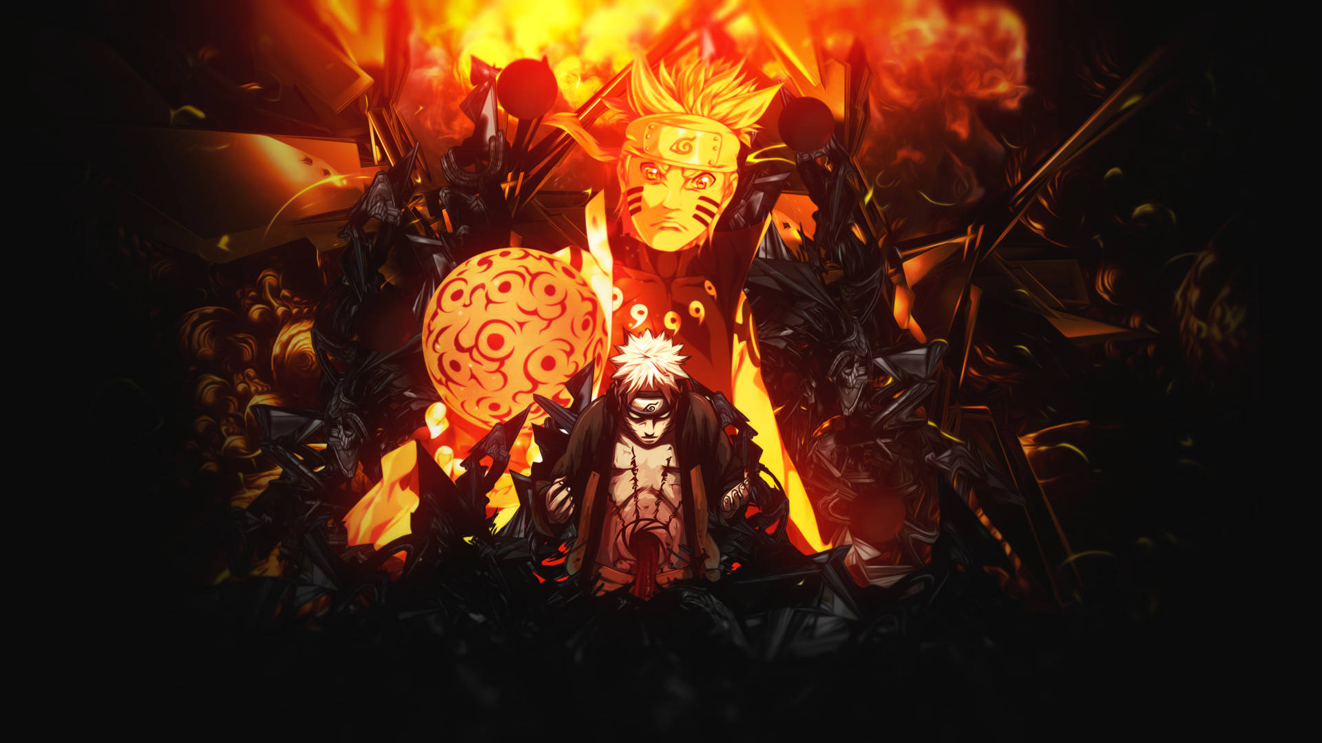 Naruto Uzumaki con el Sello de los Ocho Trigramas Abierto Fondos de pantalla