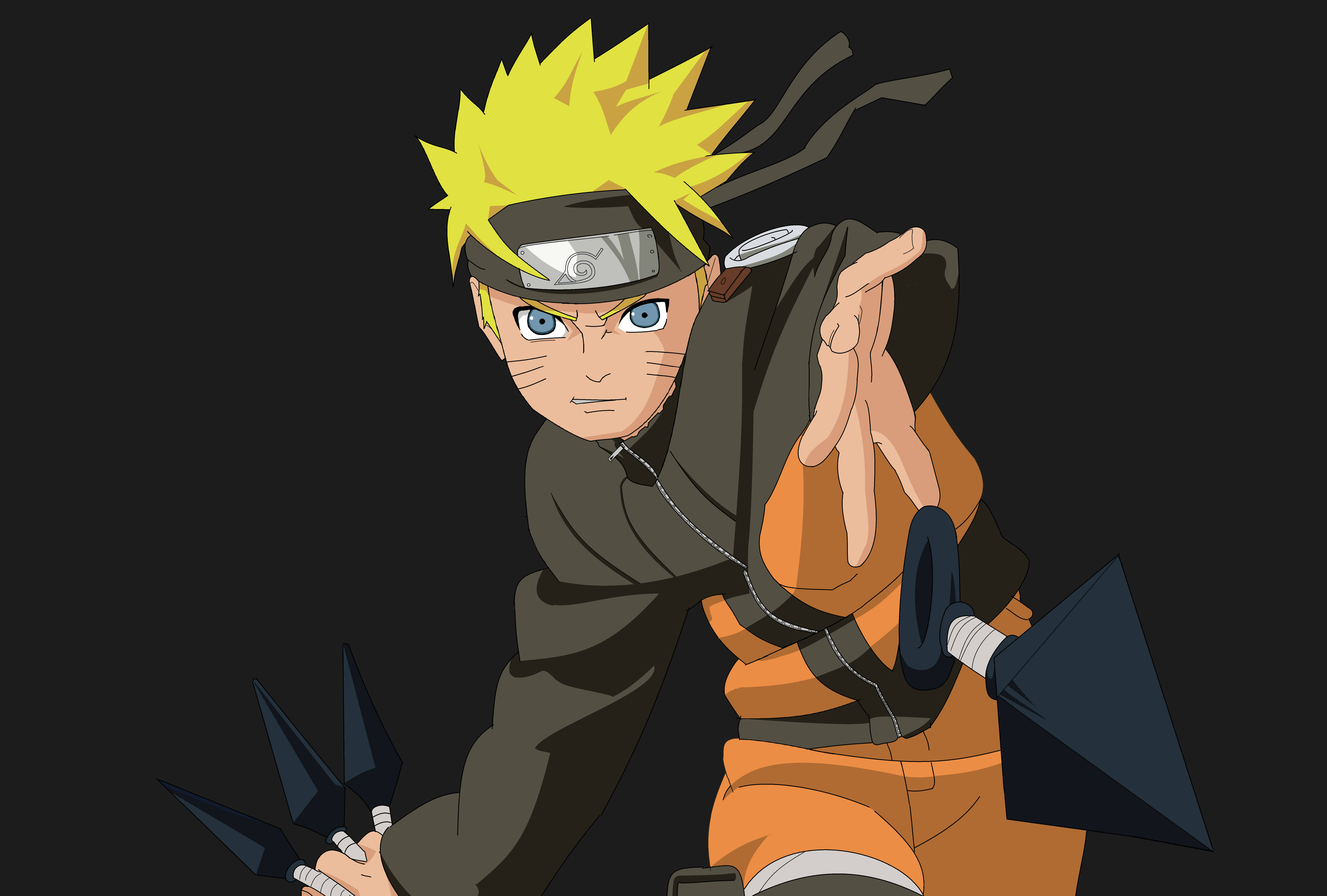 Naruto Uzumaki lanzando kunai Fondos de pantalla