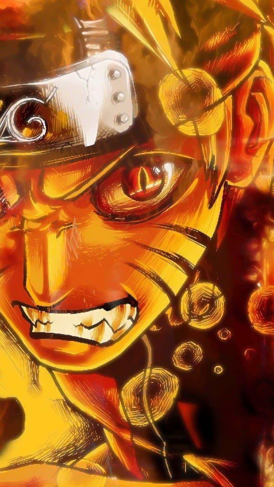 Naruto Uzumaki liberando energía poderosa en un fondo de pantalla único para teléfono Fondos de pantalla