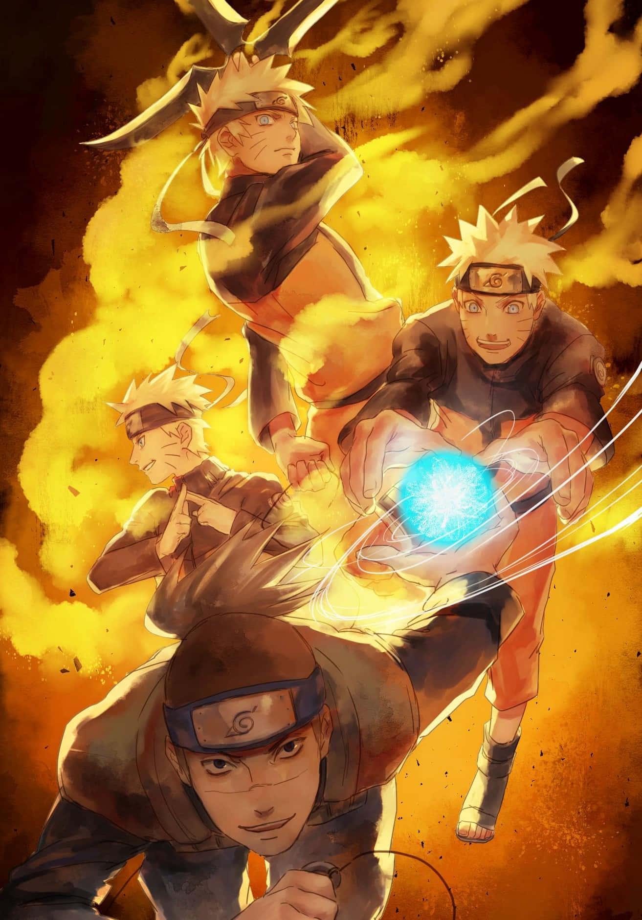 Naruto Uzumaki listo para la acción en un fondo de pantalla dinámico y audaz Fondos de pantalla