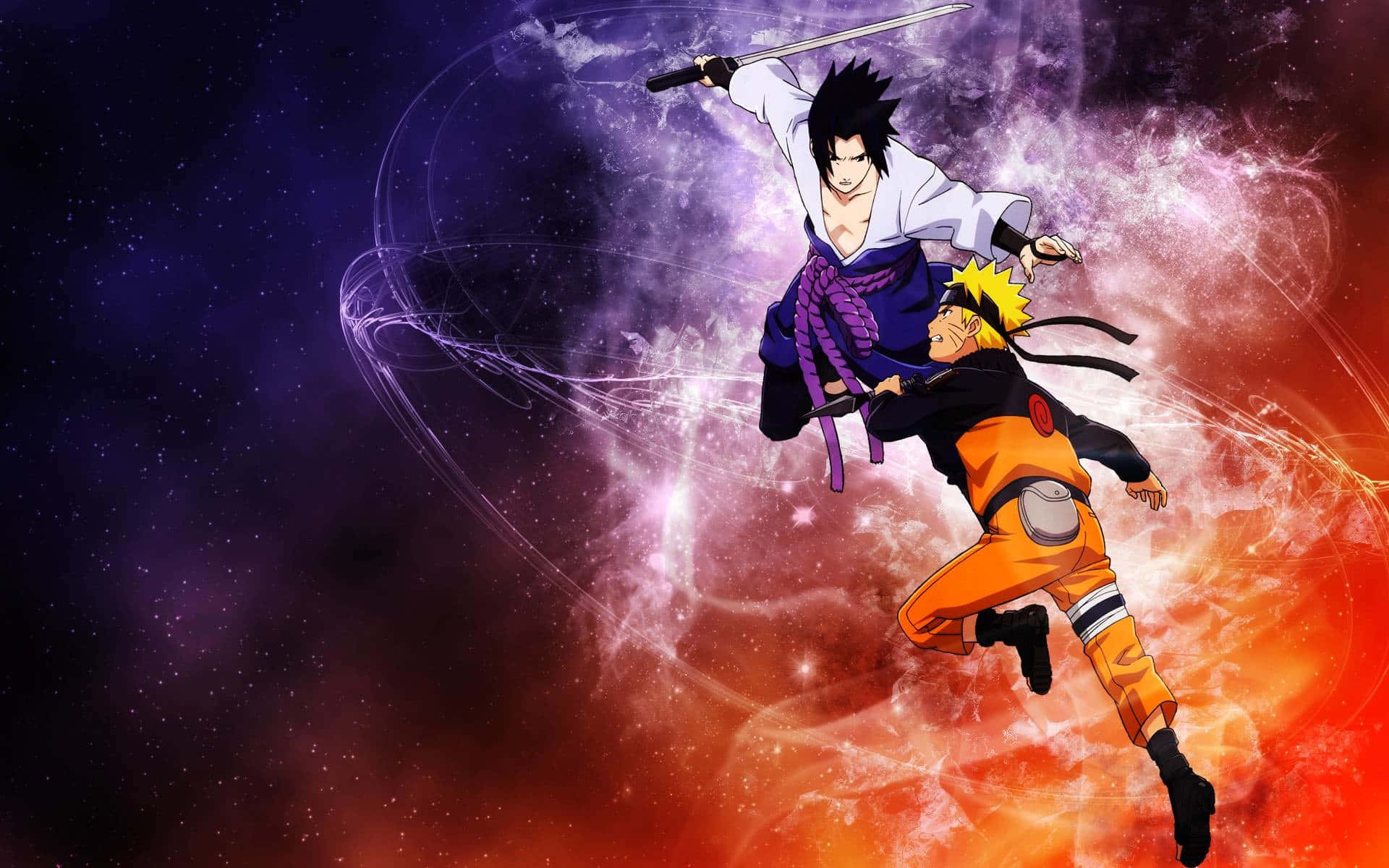 Naruto Uzumaki y Sasuke Uchiha - Batalla Intensa Bajo la Luz de la Luna Fondos de pantalla