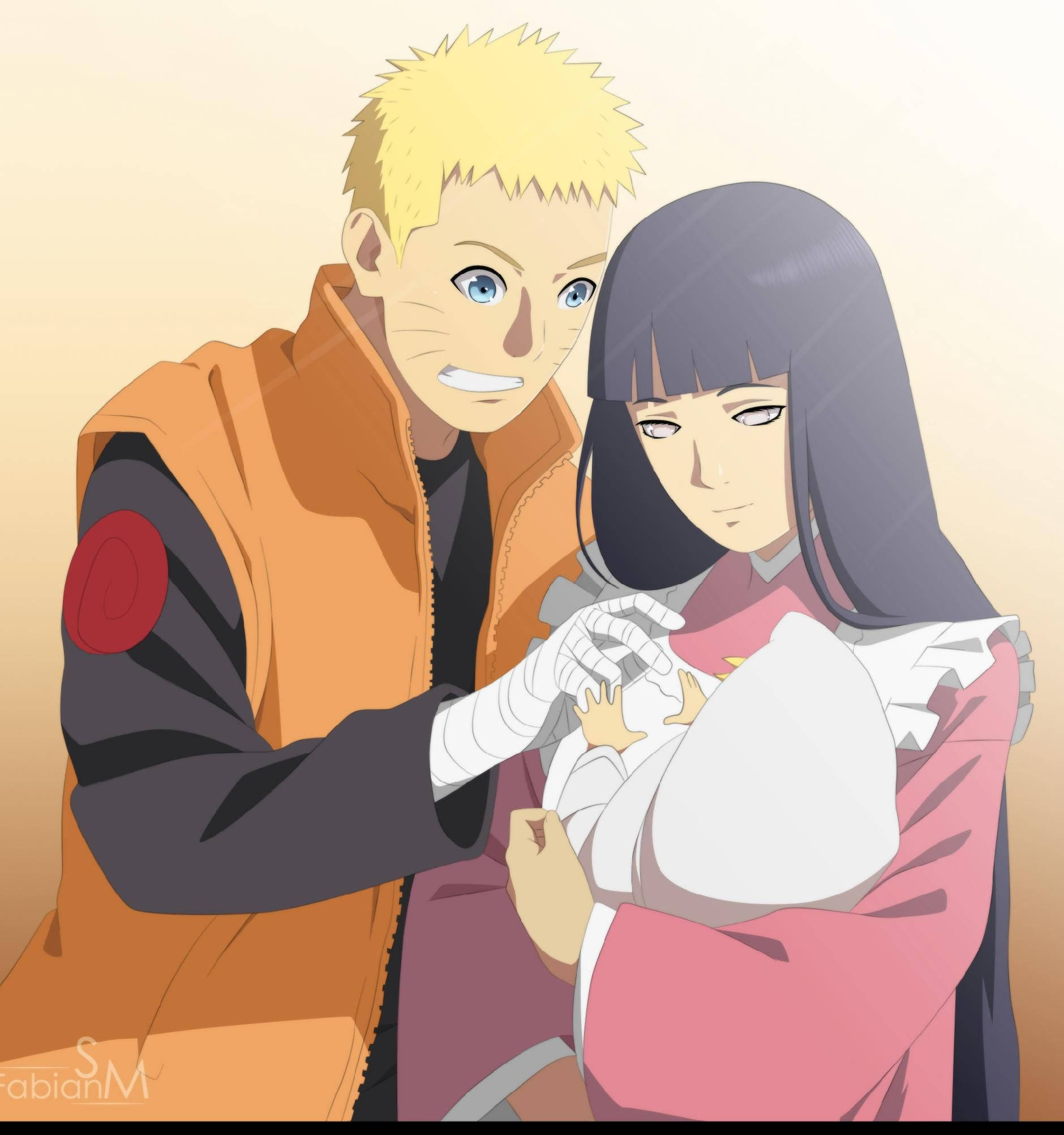 Naruto y Hinata con su bebé Fondos de pantalla