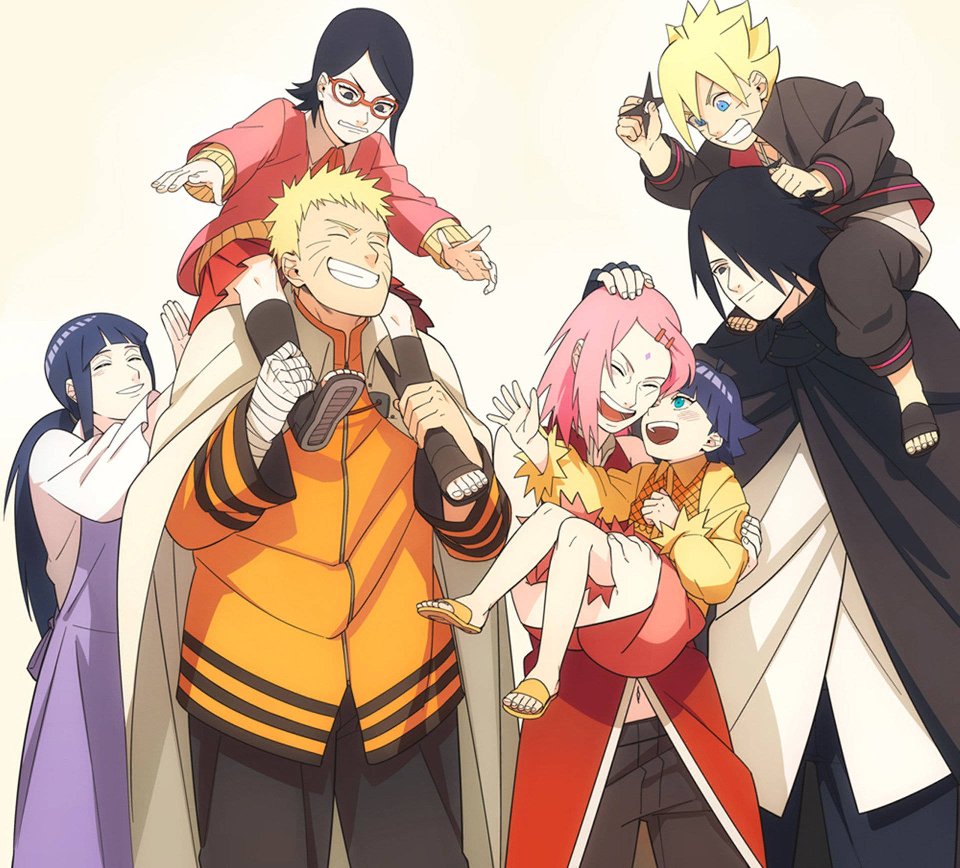 Naruto y Hinata con Sakura y Sasuke Fondos de pantalla