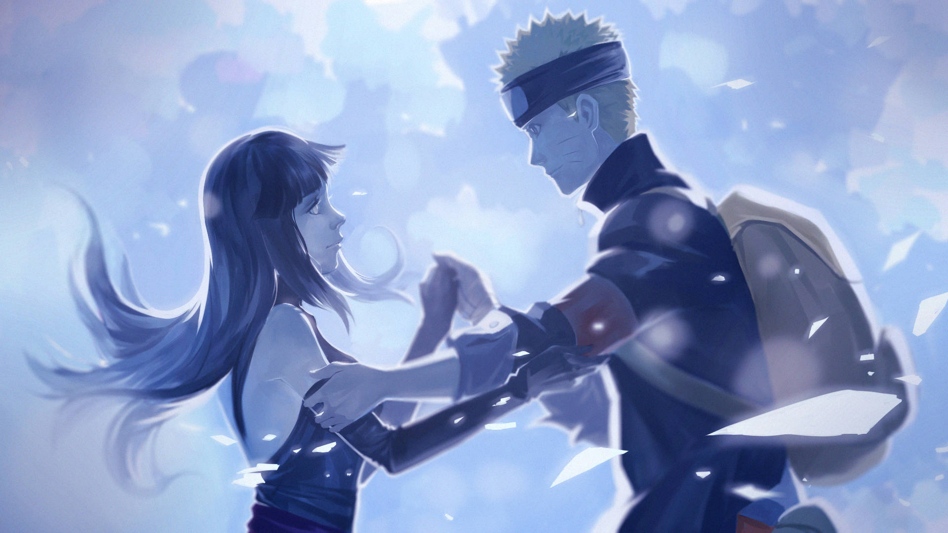 Naruto y Hinata en la Nieve de Invierno Fondos de pantalla