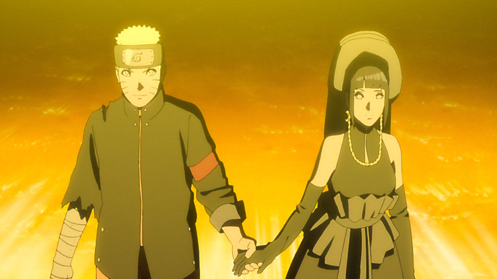 Naruto y Hinata tomados de la mano Fondos de pantalla