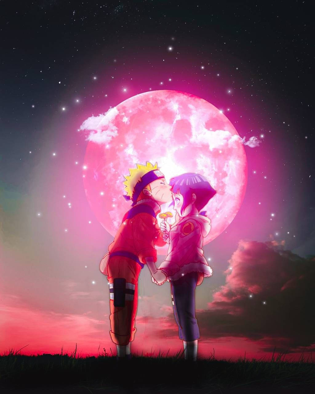 Naruto y Hinata Luna Rosa Fondos de pantalla