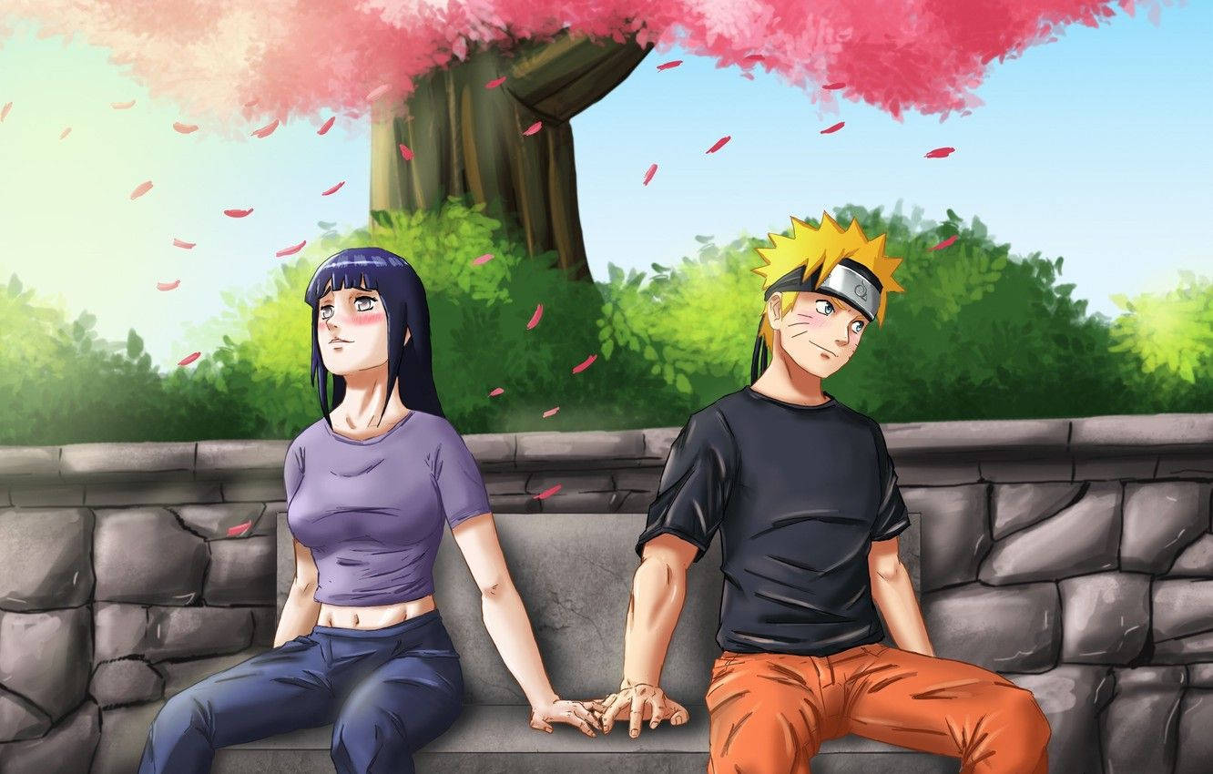 Naruto y Hinata bajo los cerezos en vivo Fondos de pantalla