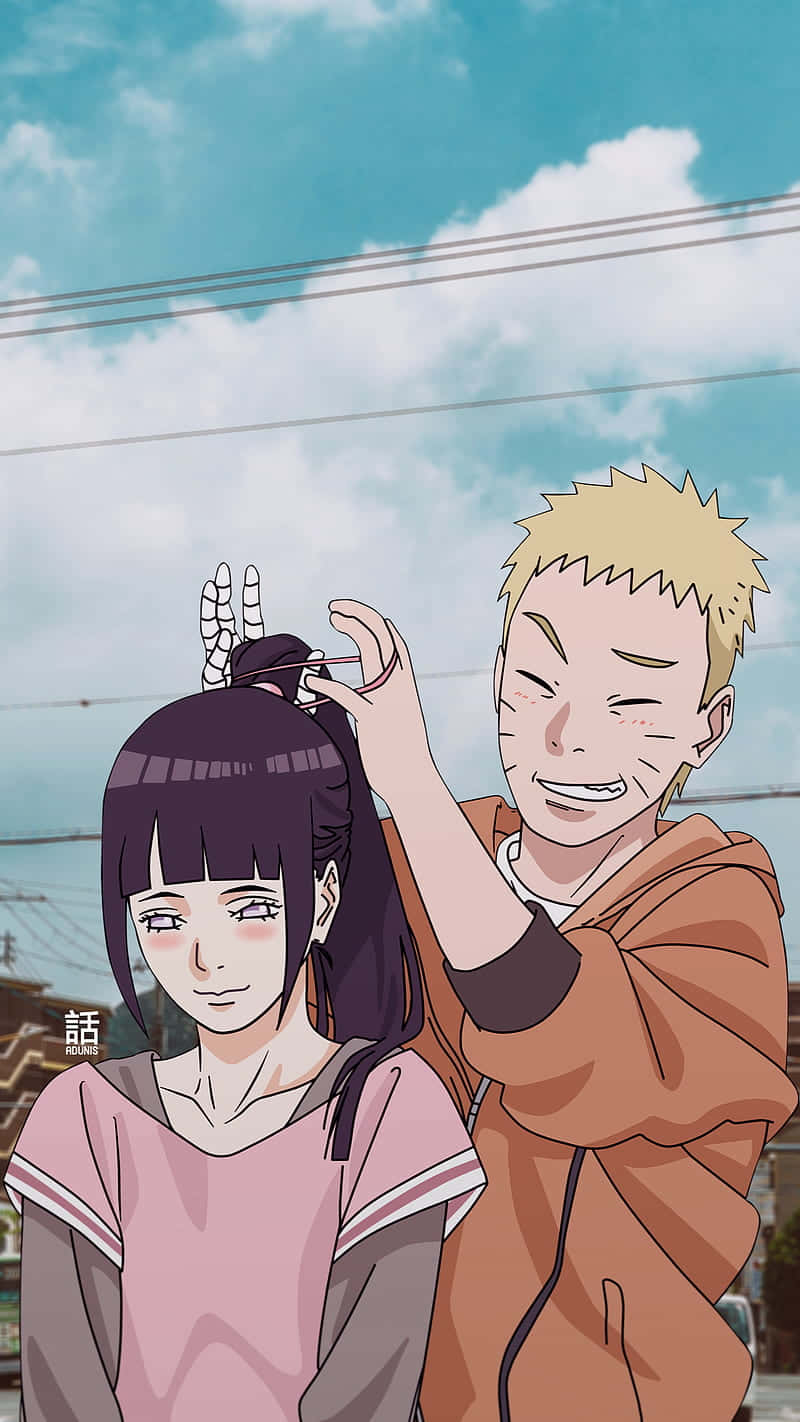 Naruto y Hinata arreglando el cabello Fondos de pantalla
