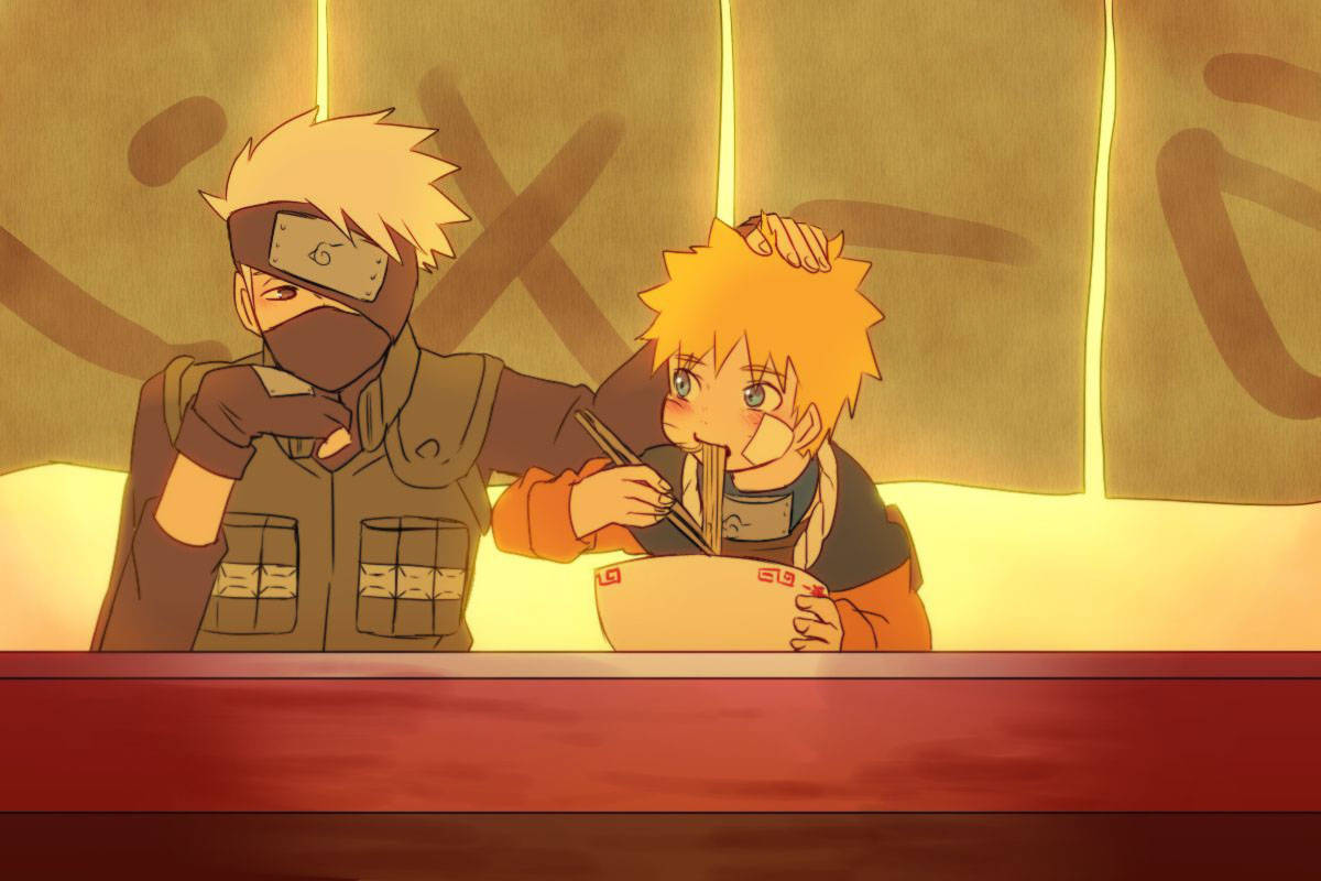 Naruto y Kakashi en la Tienda de Ramen Fondos de pantalla