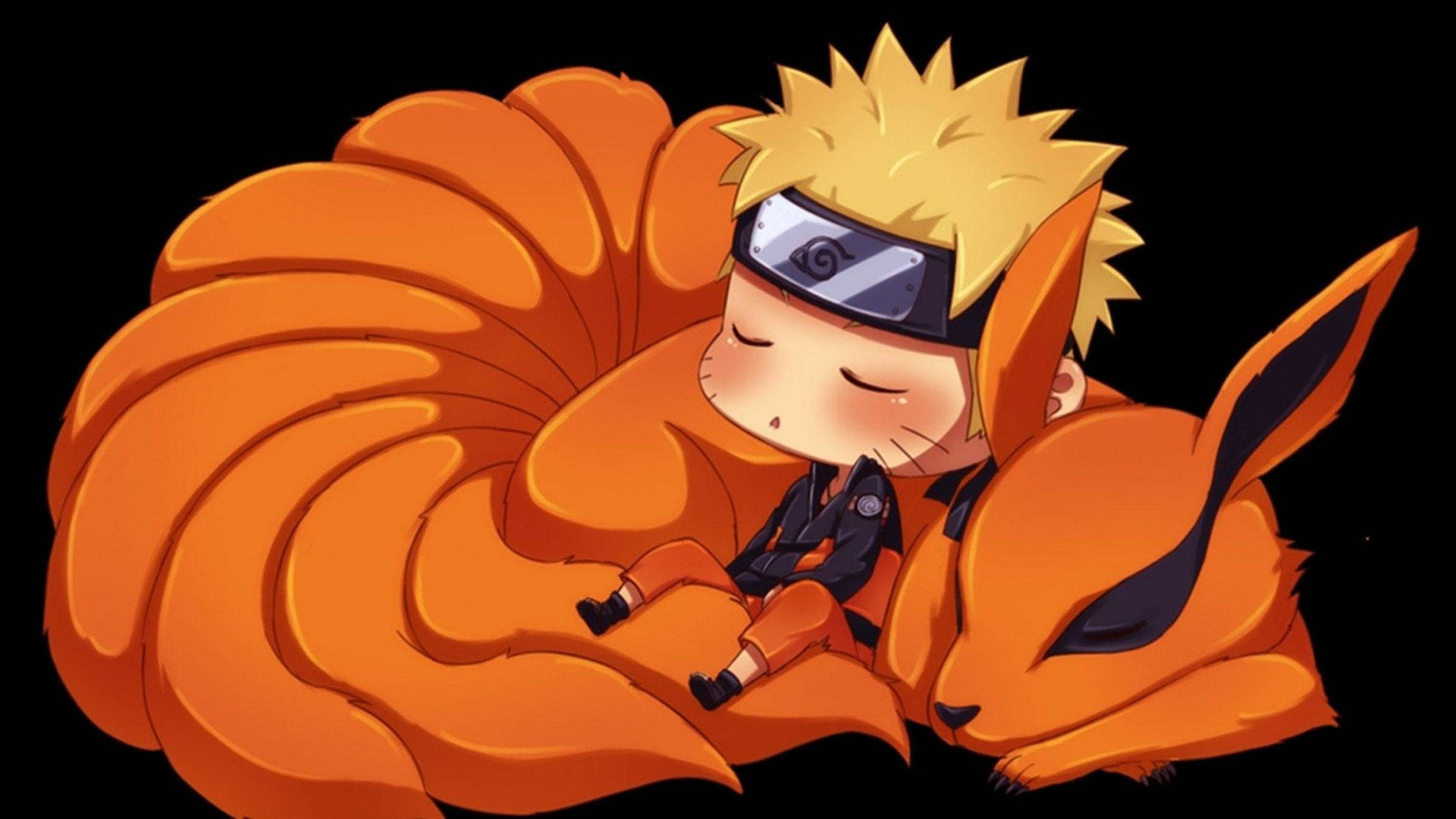 Naruto y Kurama durmiendo tiernamente Fondos de pantalla
