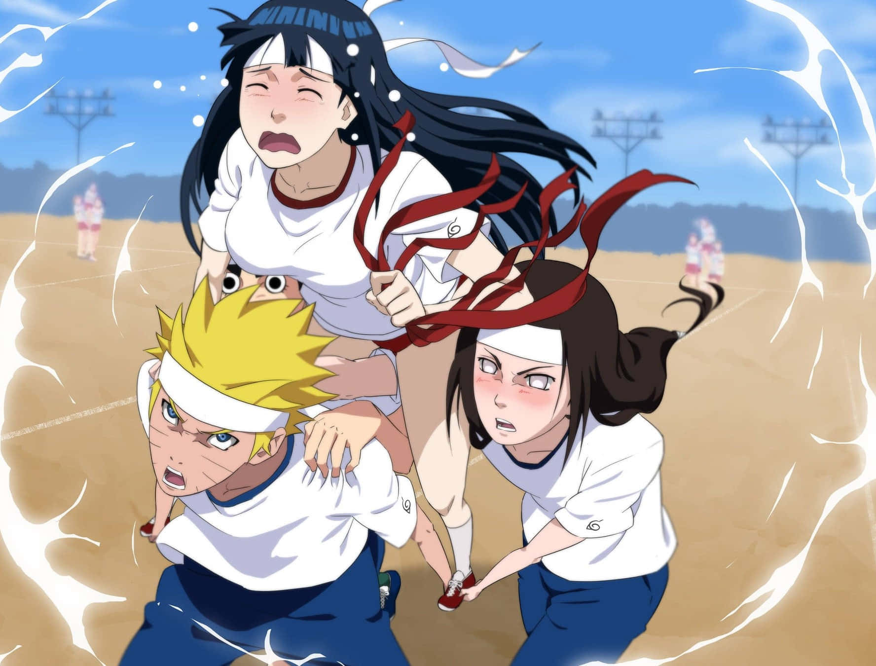 Naruto Y Neji Hyuga Cargando a Hinata Fondos de pantalla