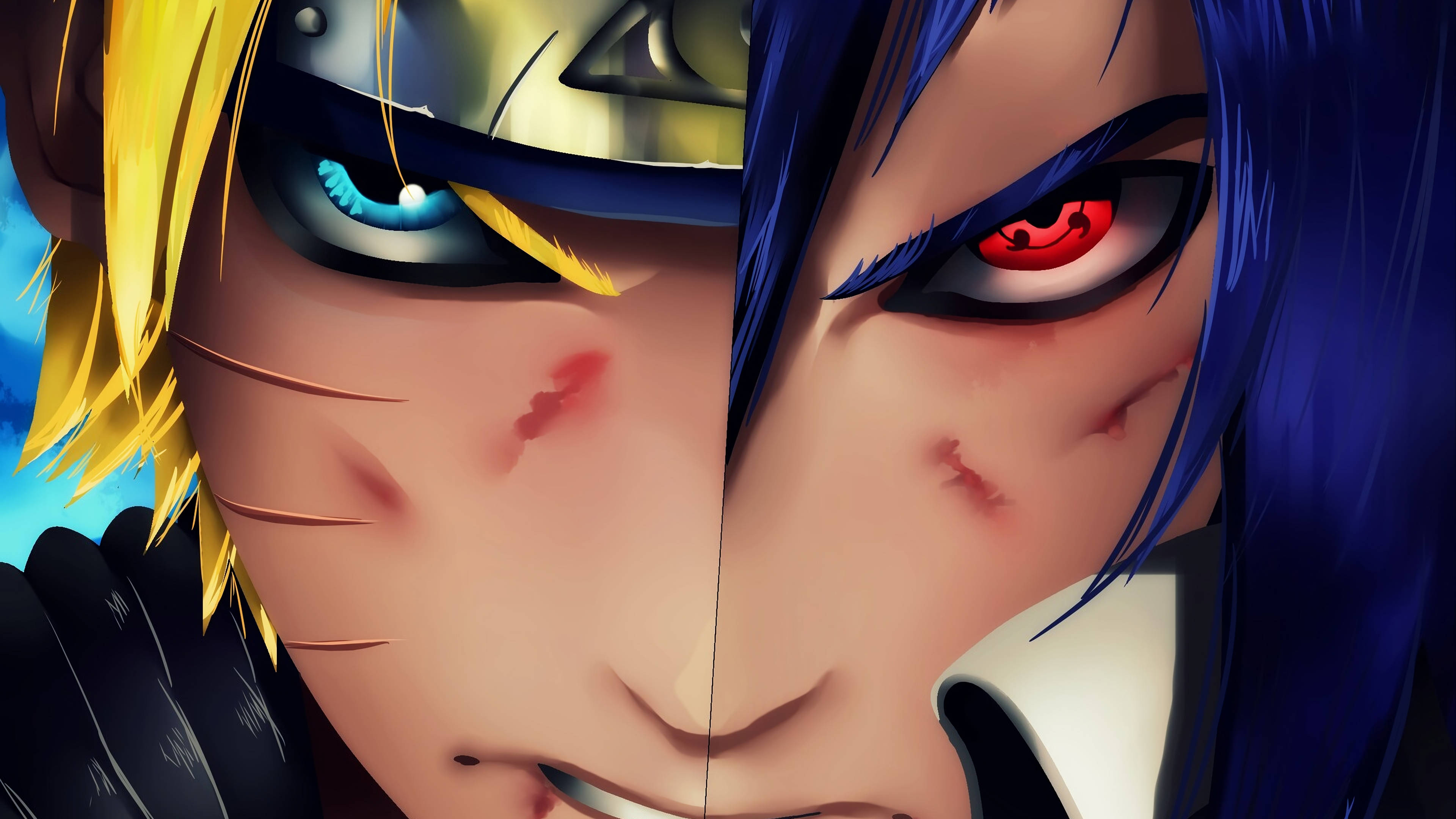 Naruto y Sasuke en Primer Plano Fondos de pantalla